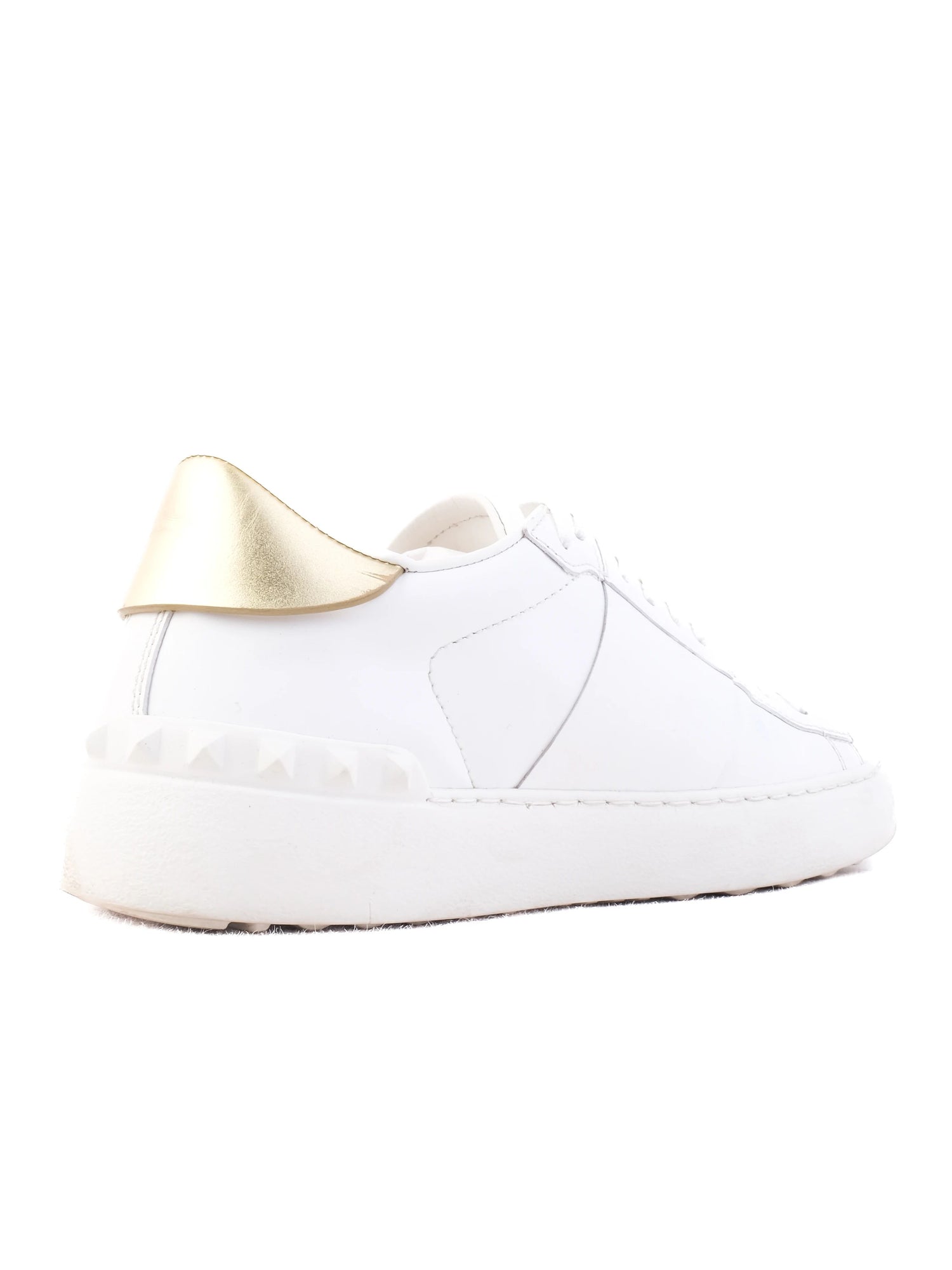 Excellent Valentino White Leather Sneakers Size 36 with Gold Accents