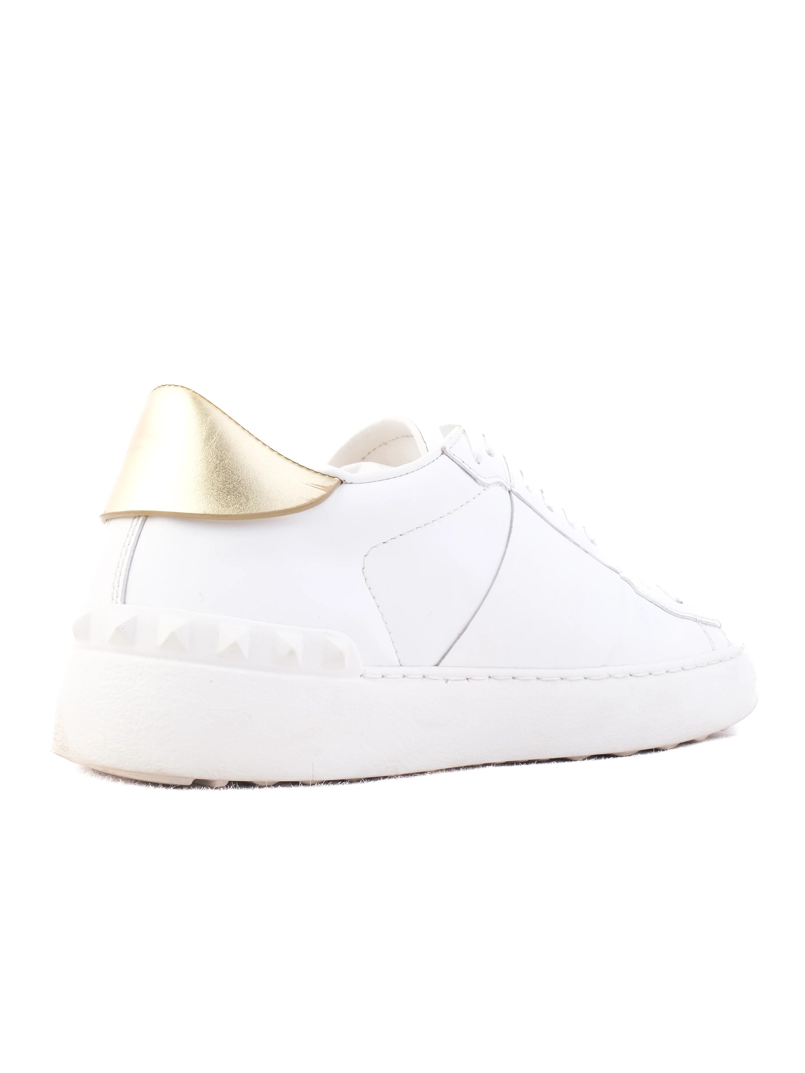 Excellent Valentino White Leather Sneakers Size 36 with Gold Accents