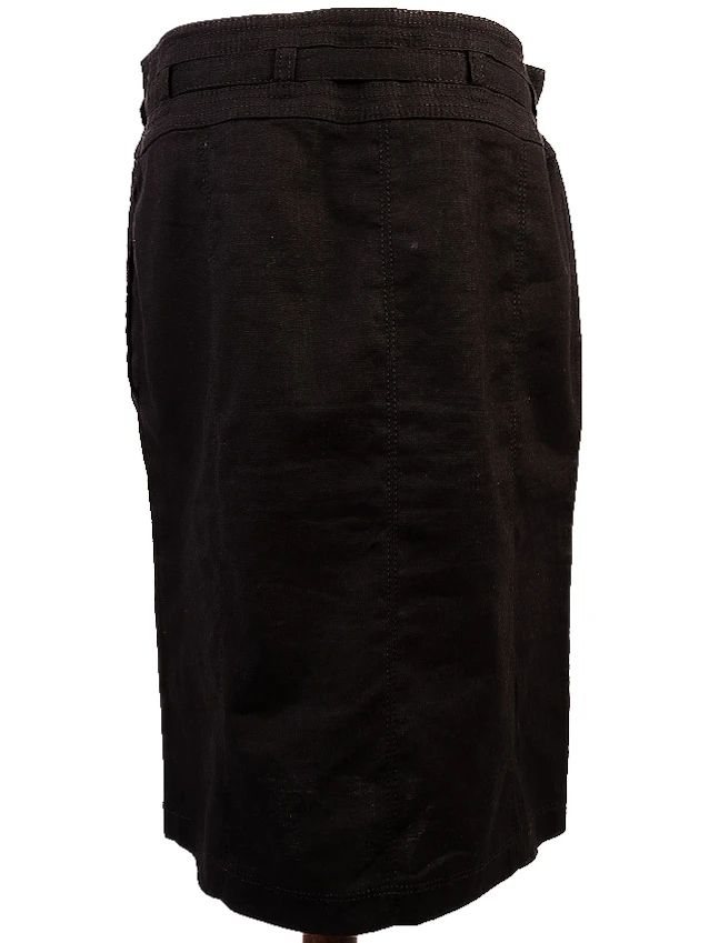 Excellent Armani Jeans Black Viscose Skirt with Belt Size N/A