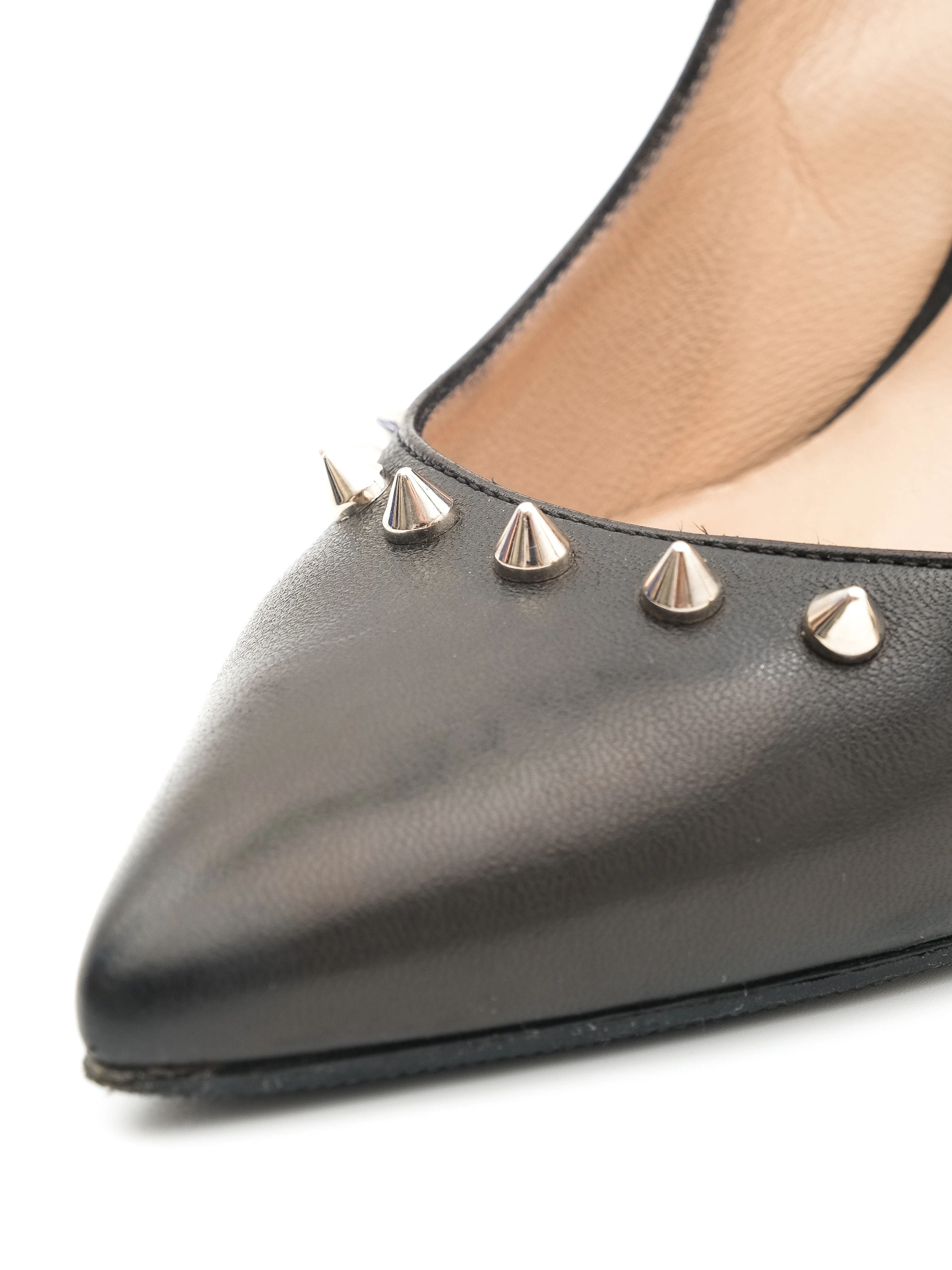 Excellent Barbara Bui Black Leather Stiletto High Heel Size 37.5