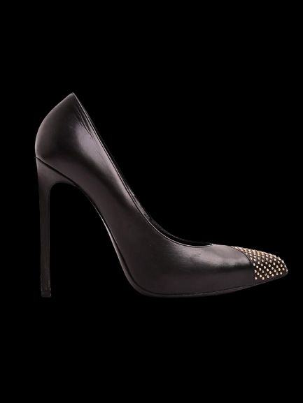 Good Yves Saint Laurent Black Leather High-Heeled Shoes Size 36.5