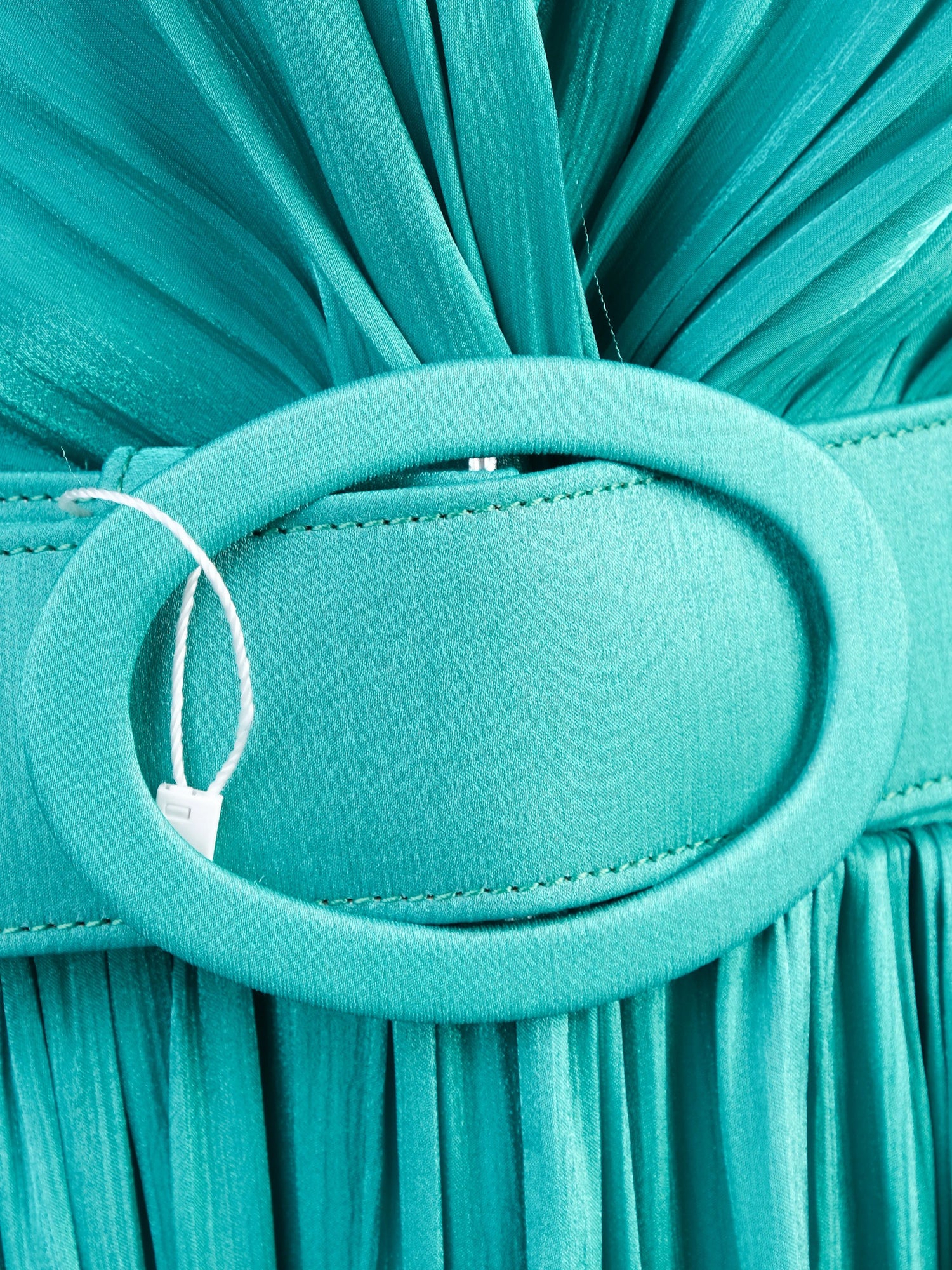 NEW Costarellos Teal Long Gown V-Neck Belted Size N/A