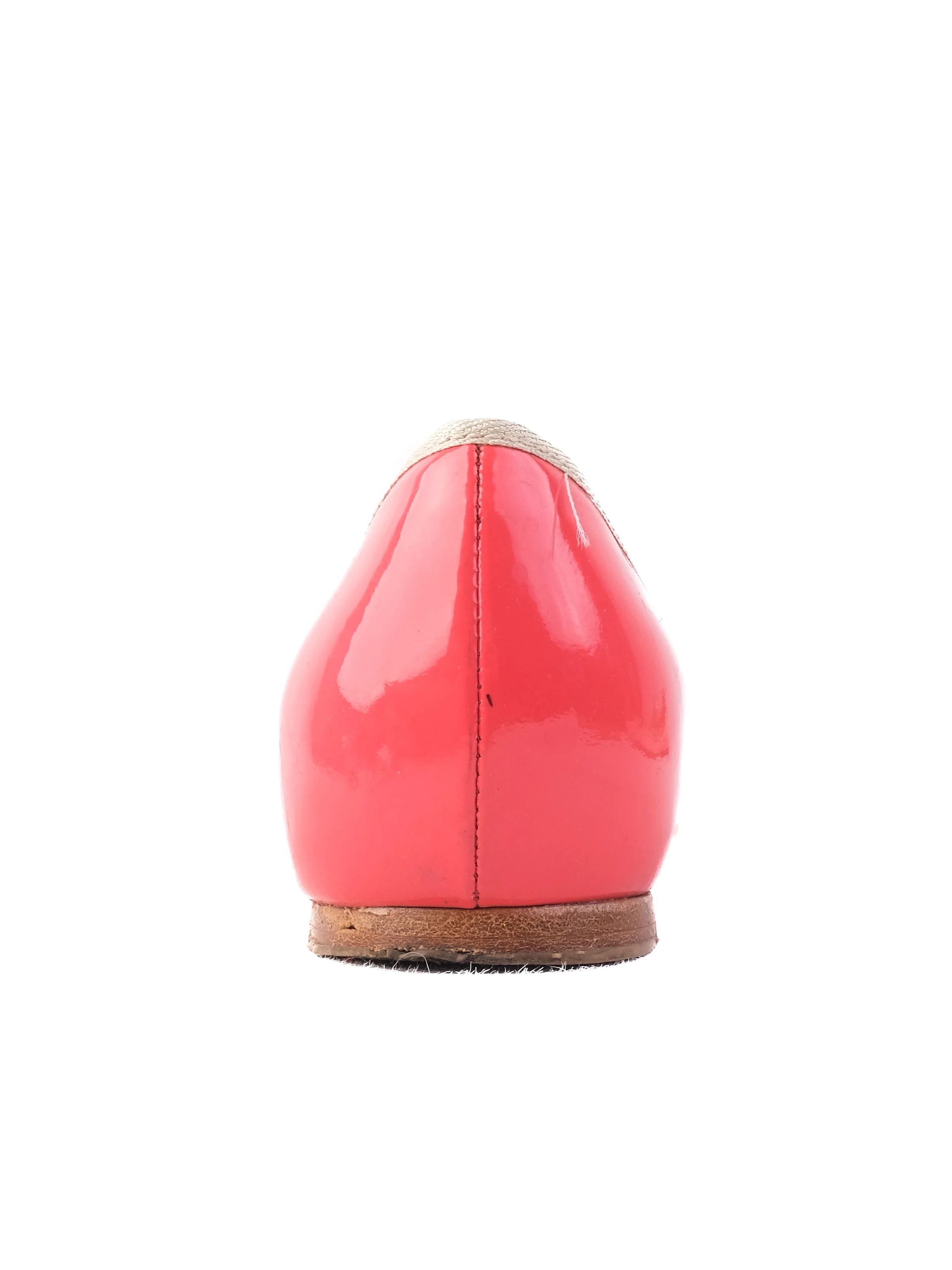 Excellent Miu Miu Pink Leather Ballet Flats Size 36.5 with Bow & Crystals