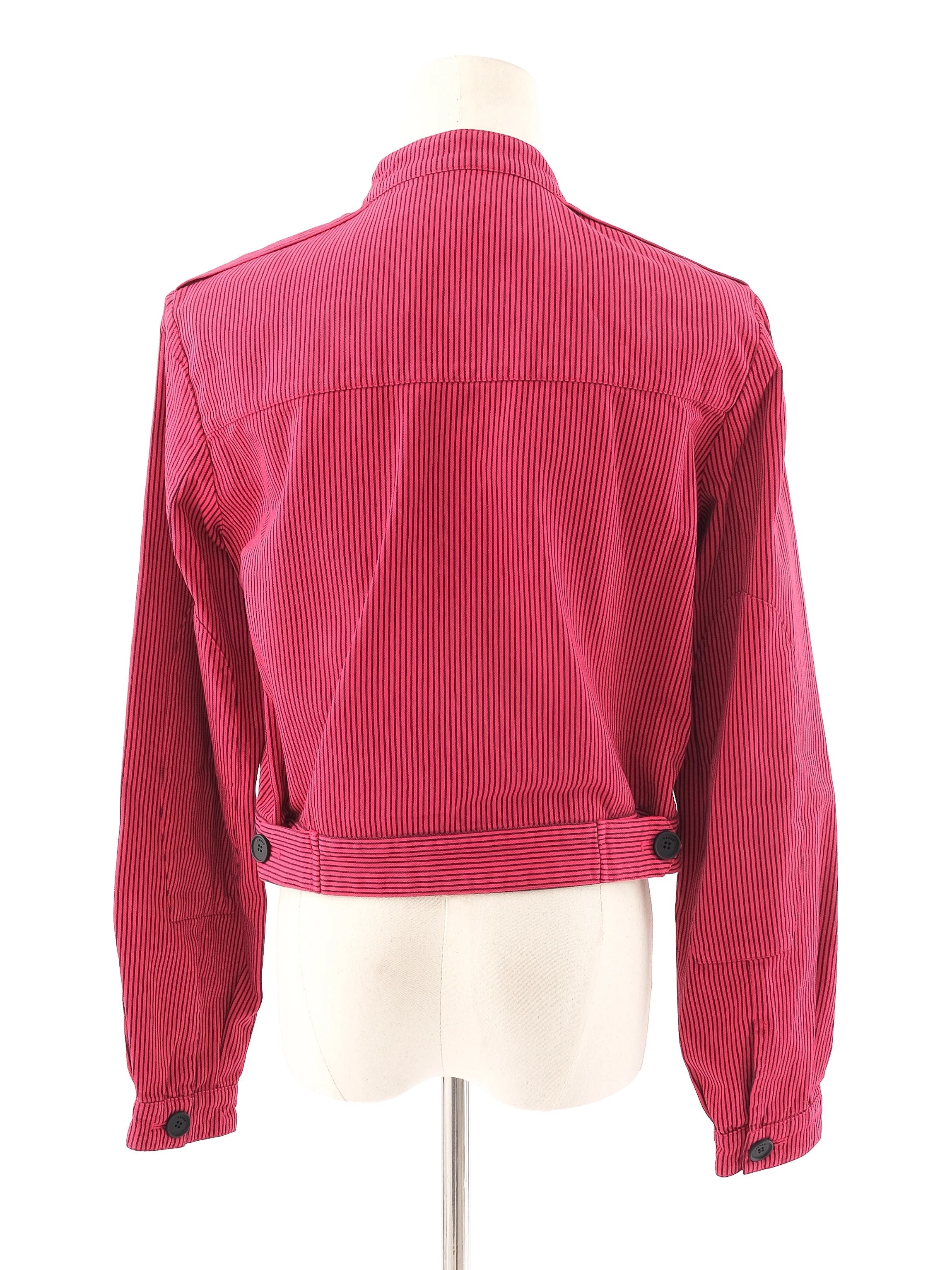 Excellent Kenzo Red Zip-Up Cotton Jacket Women Size N/A