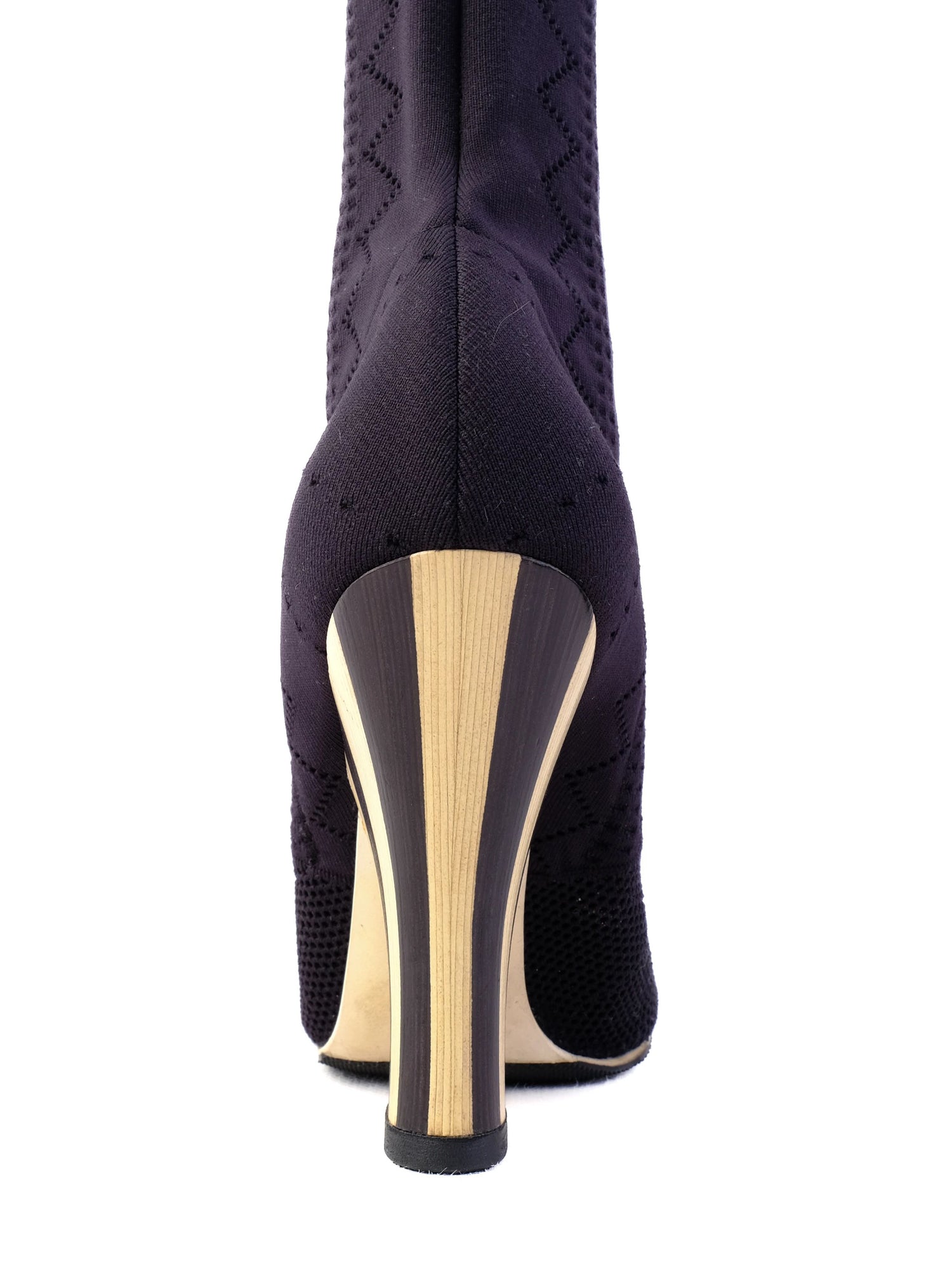Excellent Fendi Black High-Heeled Sock Boot Shoes Size 37.5
