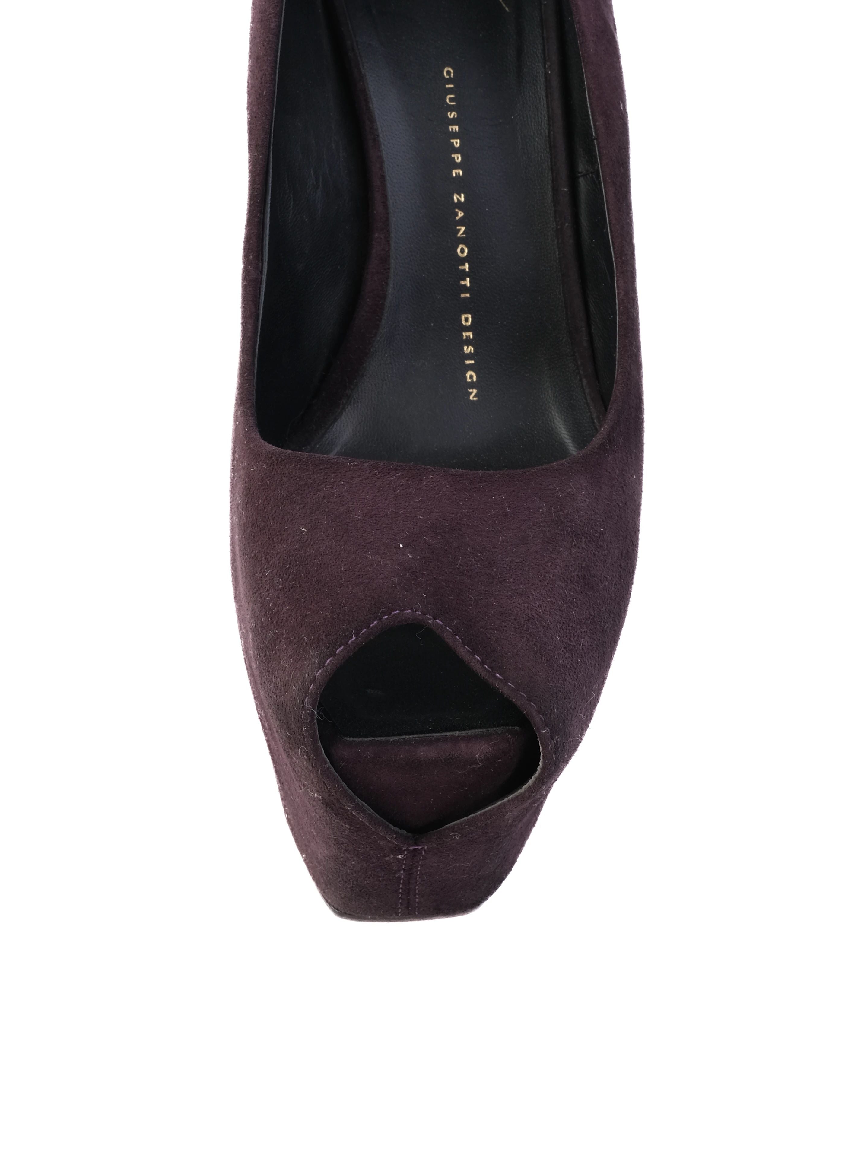 Excellent Giuseppe Zanotti Purple Suede High-Heeled Platform Shoes Size 37.5