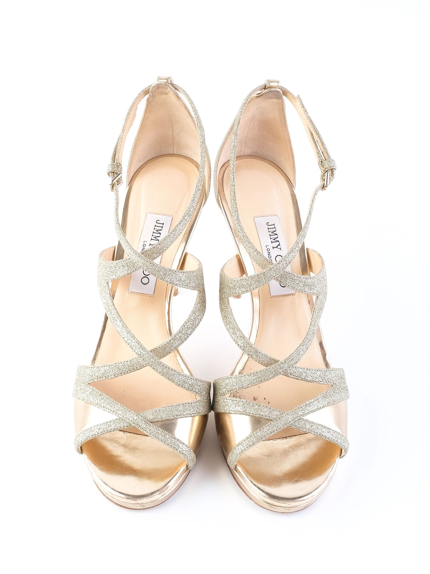 Excellent Jimmy Choo Yellow Leather High-Heeled Sandals Size 39