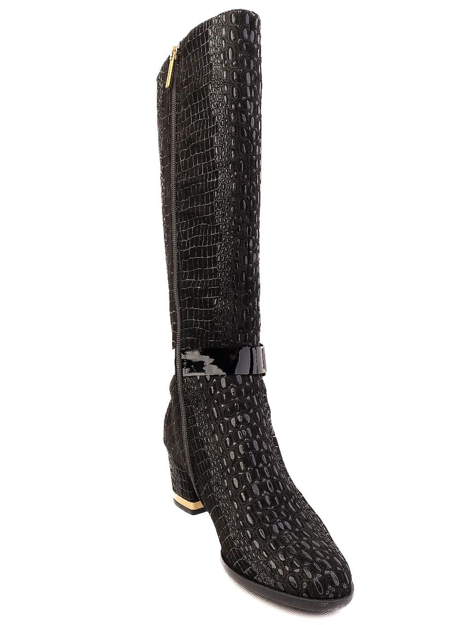 Excellent Renzoni Black Leather Knee-High Boots Size 36.5
