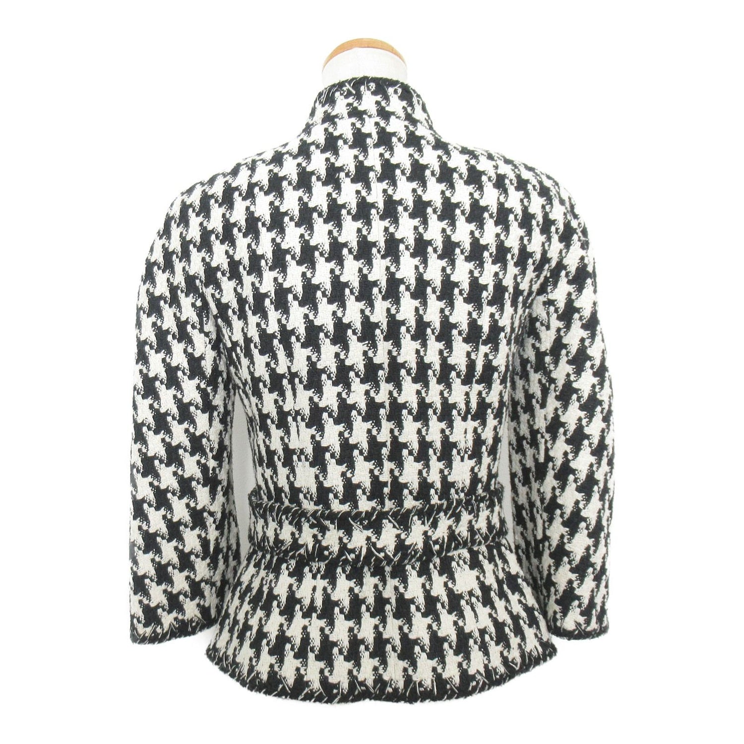 Chanel Tweed Tailored Houndstooth Short Jacket