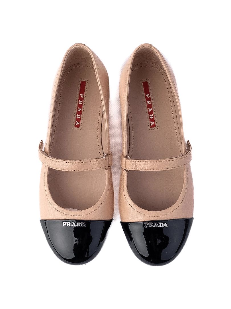 Perfect Prada Mary Jane Style Shoes White Leather Size 31 for Kids