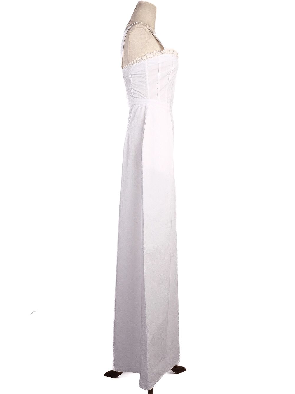 Perfect Elisabetta Franchi White Ruffled Jumpsuit Size 40