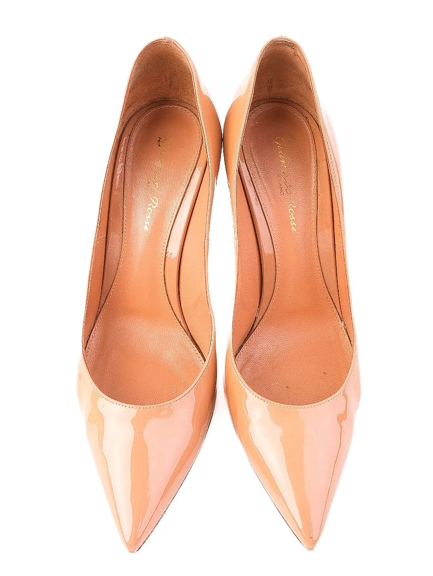 Excellent Gianvito Rossi Orange Leather High Heels Size 38.5