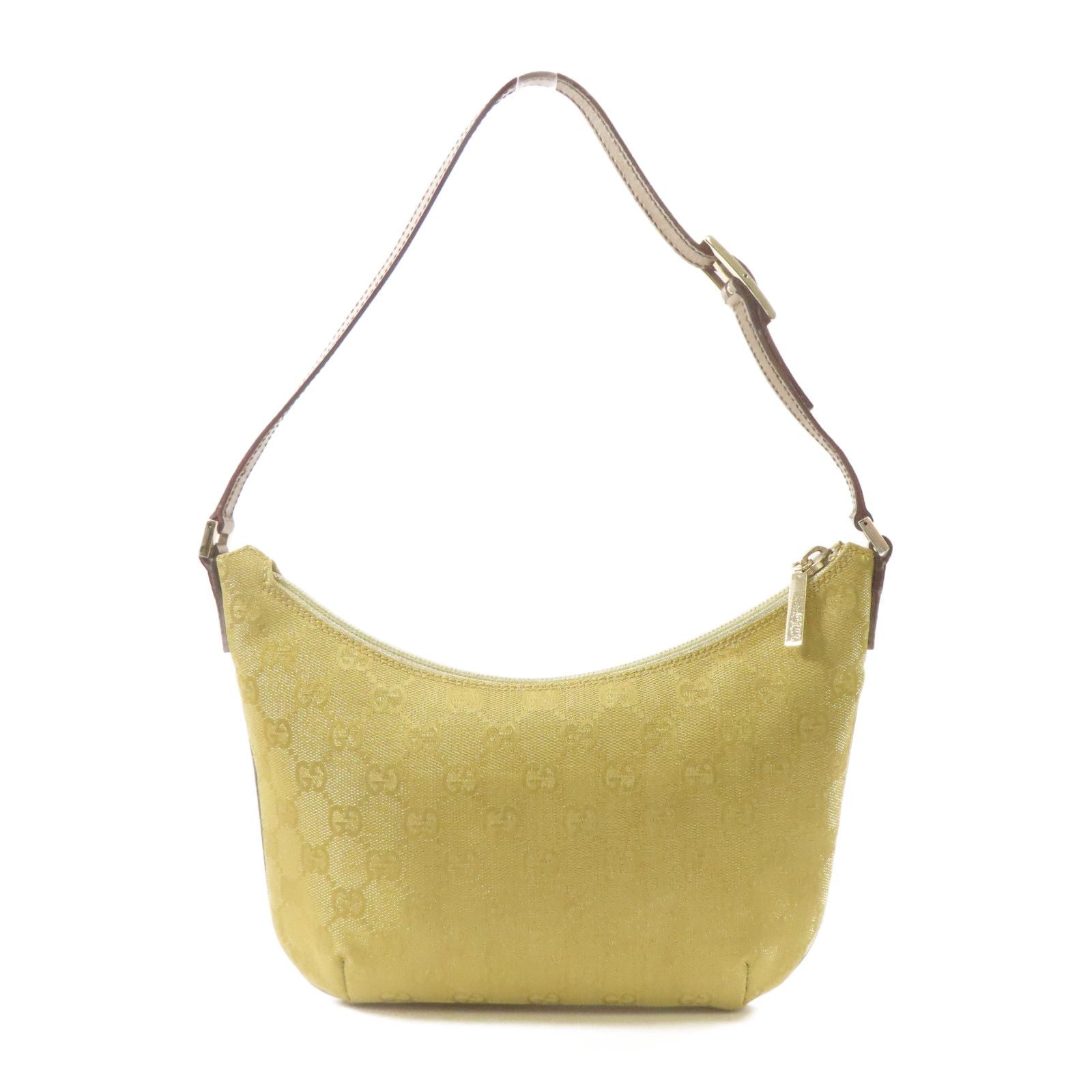 Gucci Canvas/leather Shoulder Bag Silver Shoulder Bag Golden Shoulder Bag Gold Gg Canvas 005.0813