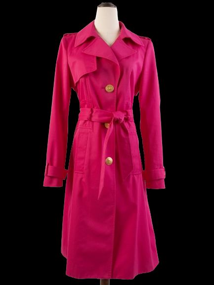 Excellent Versace Pink Trench Coat Women Size M Viscose