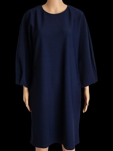 Excellent Marella Long Sleeve Blue Polyester Dress Size N/A