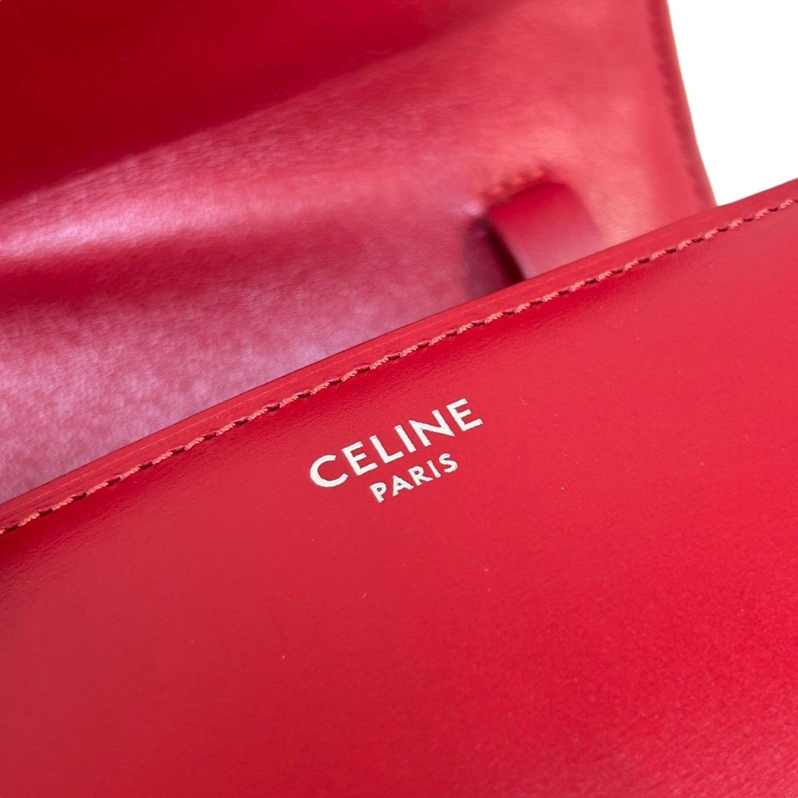 Celine Small Classic Shoulder Bag Red Box Calfskin