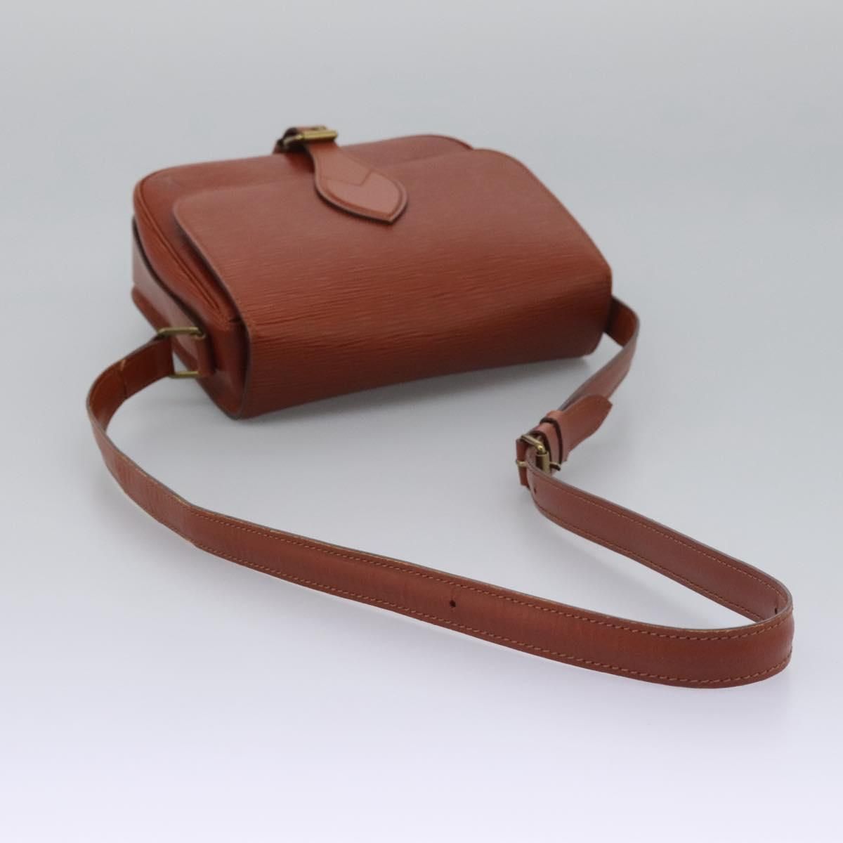 Louis Vuitton Epi Cartouchiere Mm Shoulder Bag Brown M 52243 Lv Auth