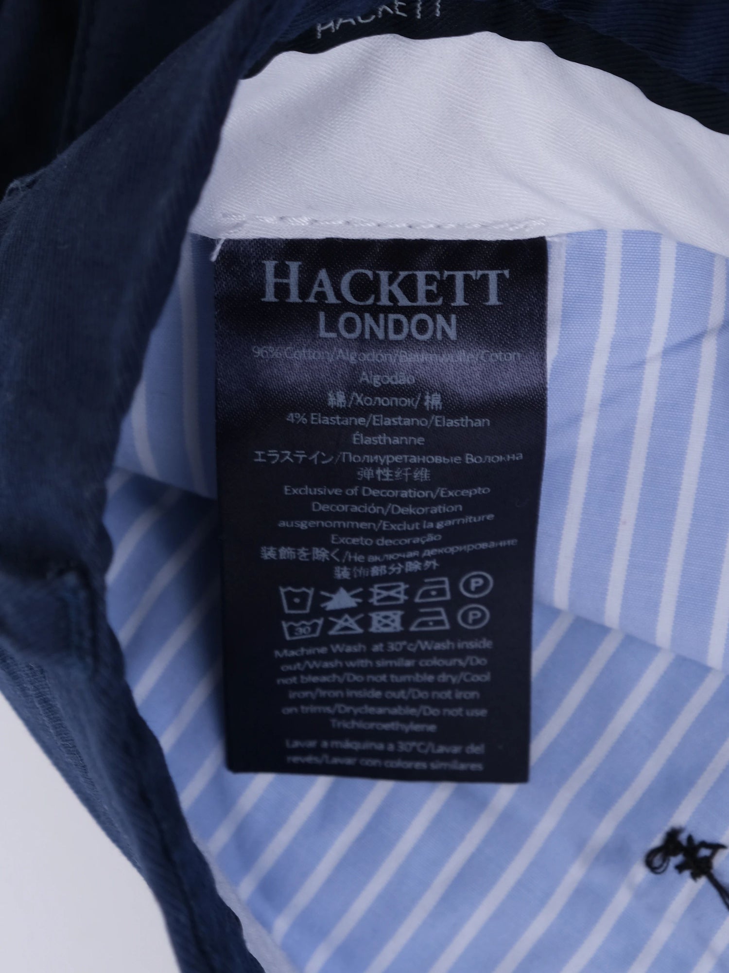 Excellent Hackett Blue Pants XL Stretch Elastane Men&