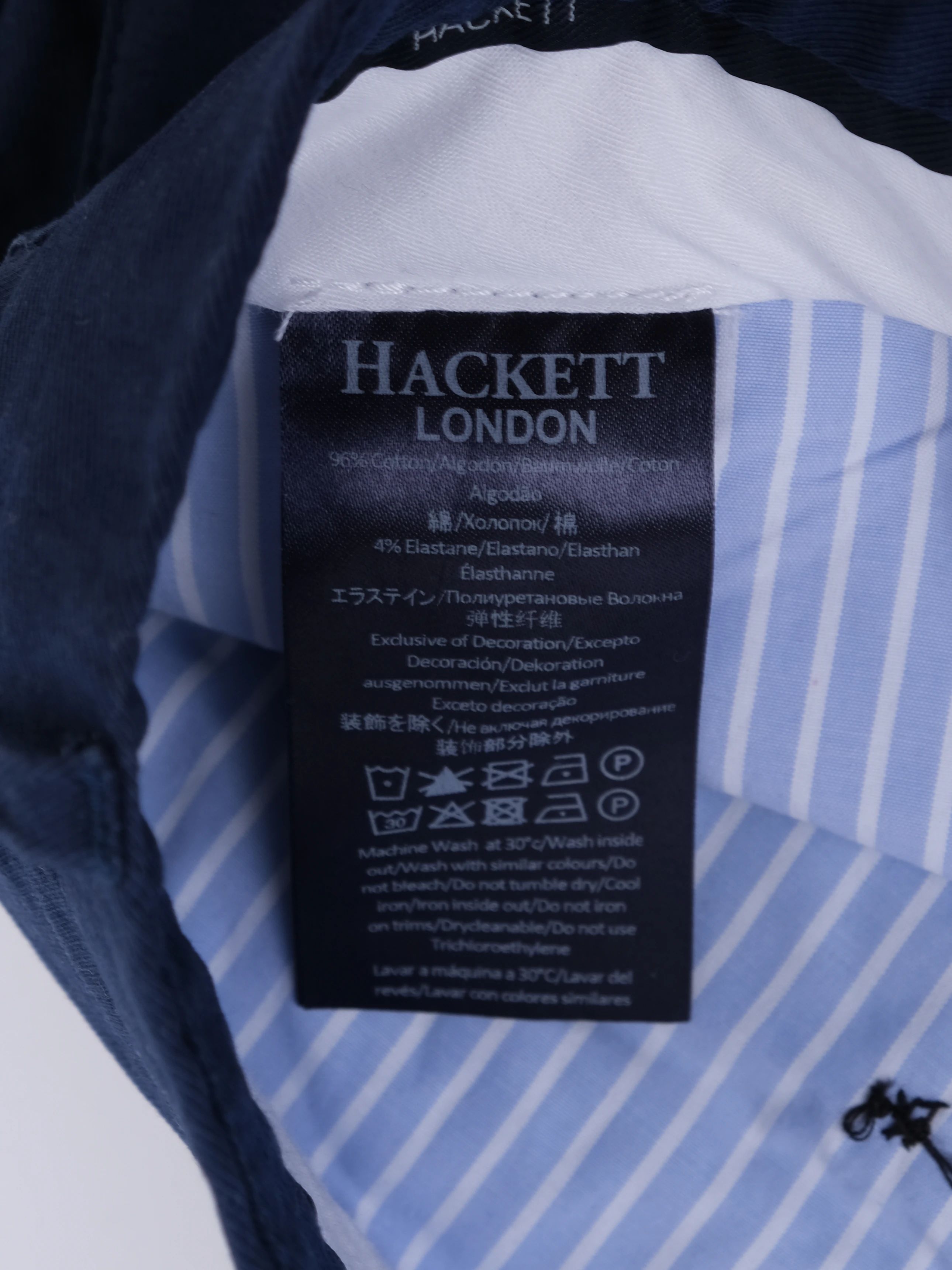 Excellent Hackett Blue Pants XL Stretch Elastane Men&