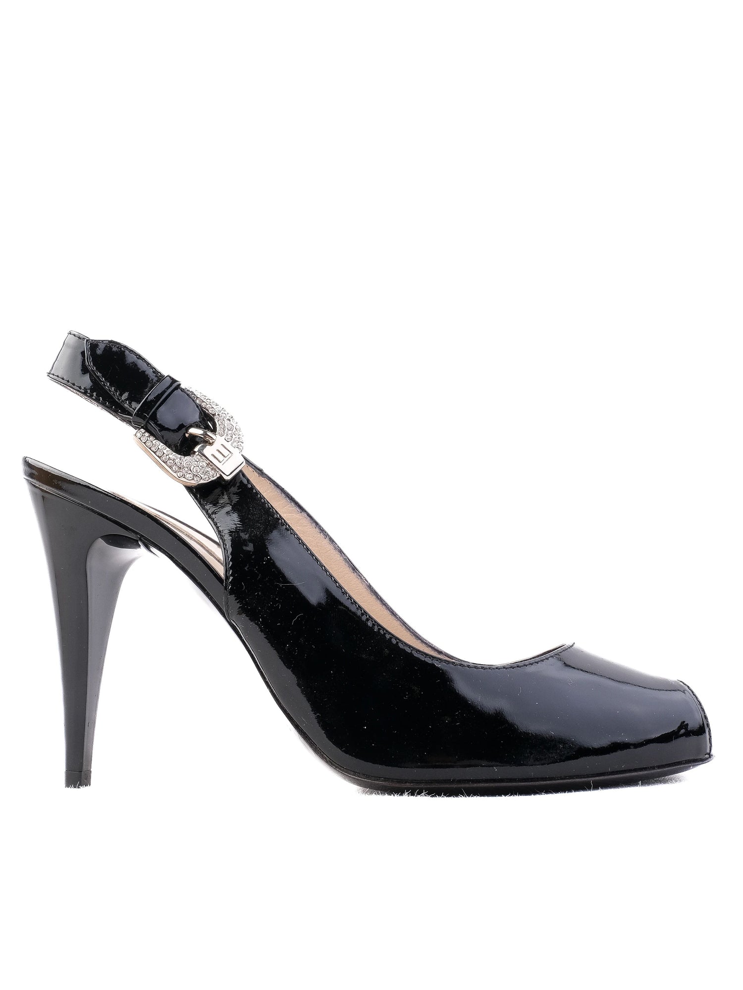 EXCELLENT Essere Black Leather High-Heeled Shoes Size 38