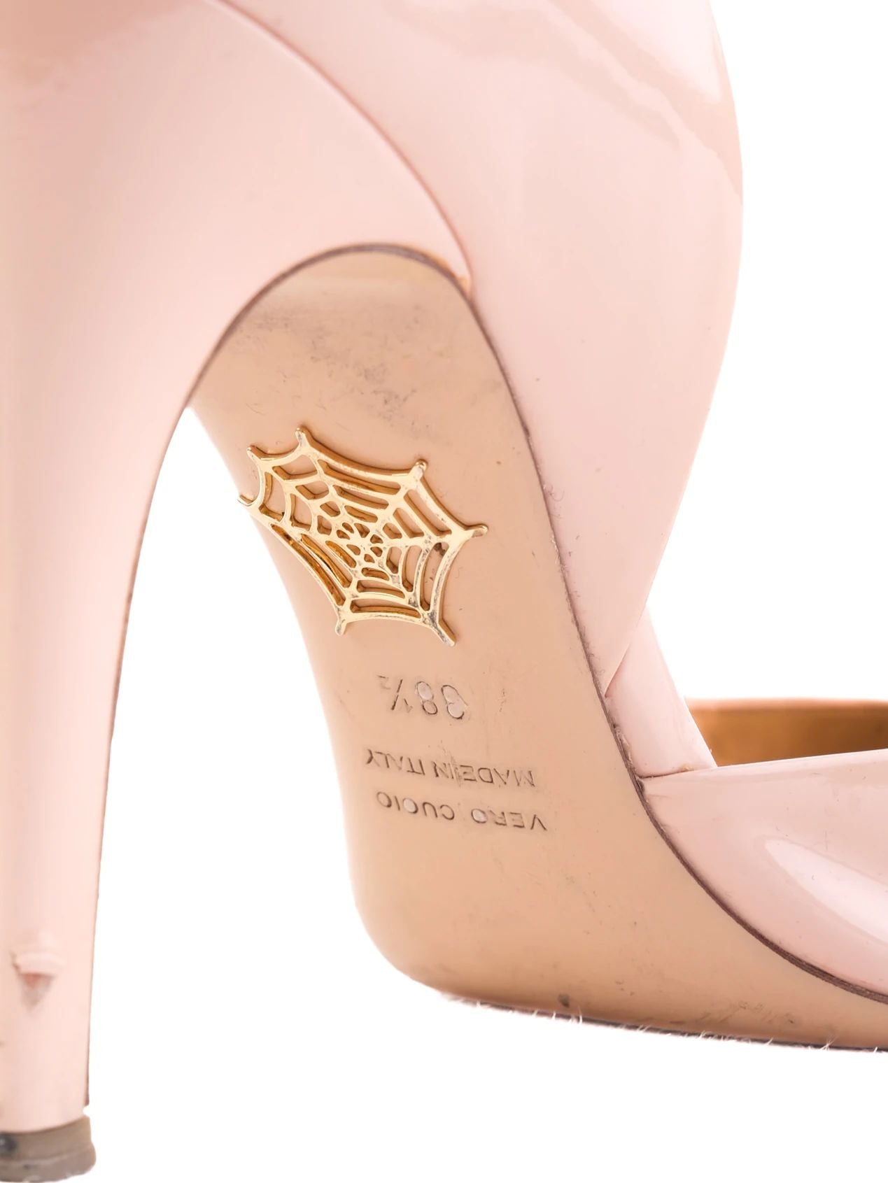Charlotte Olympia Pink Leather High-Heeled Shoes Size 38.5