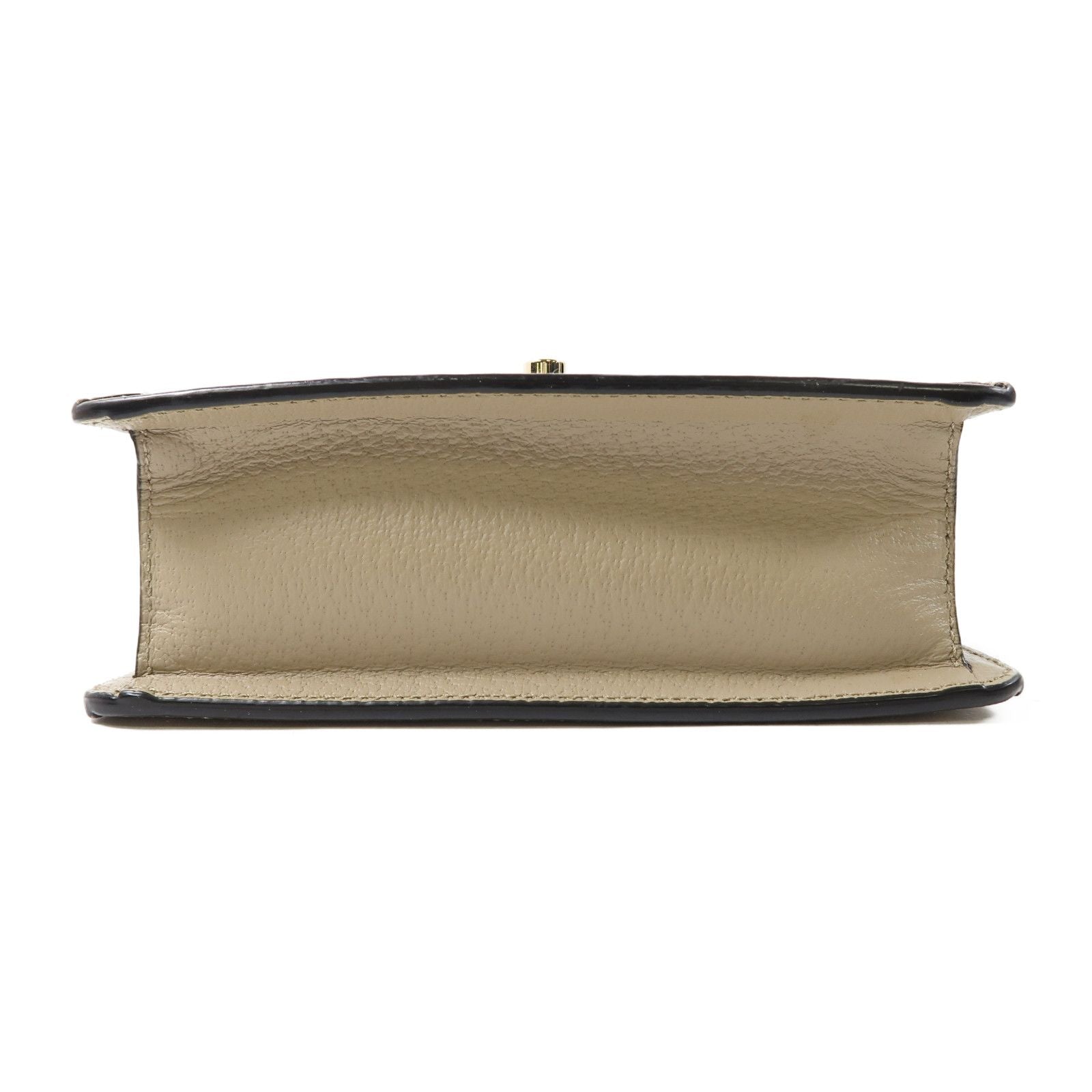 Gucci GG Supreme Monogram Textured Dollar Calfskin Web Mini Ophidia Padlock Top Handle Chain Shoulder Bag