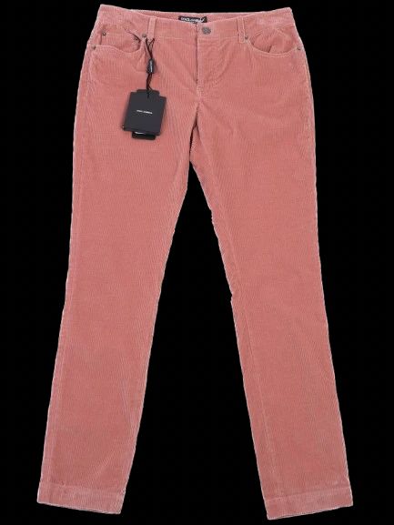 NEW Dolce Gabbana Pink Corduroy Pants Size L Women&