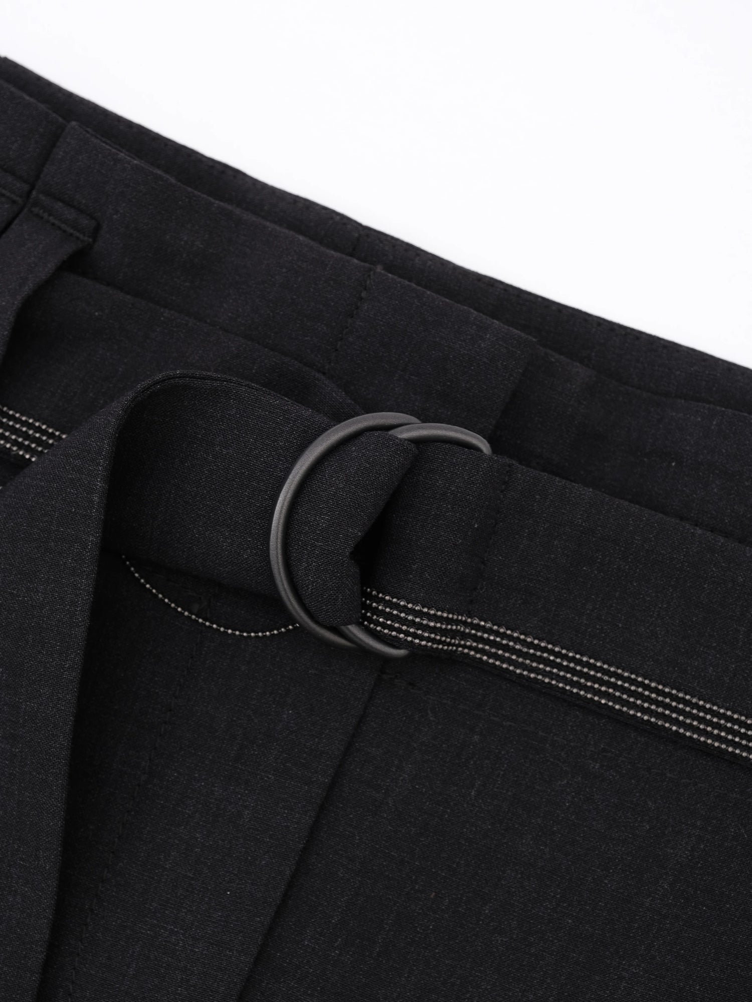 Perfect Brunello Cucinelli Black Wool Pants Size S with Belt