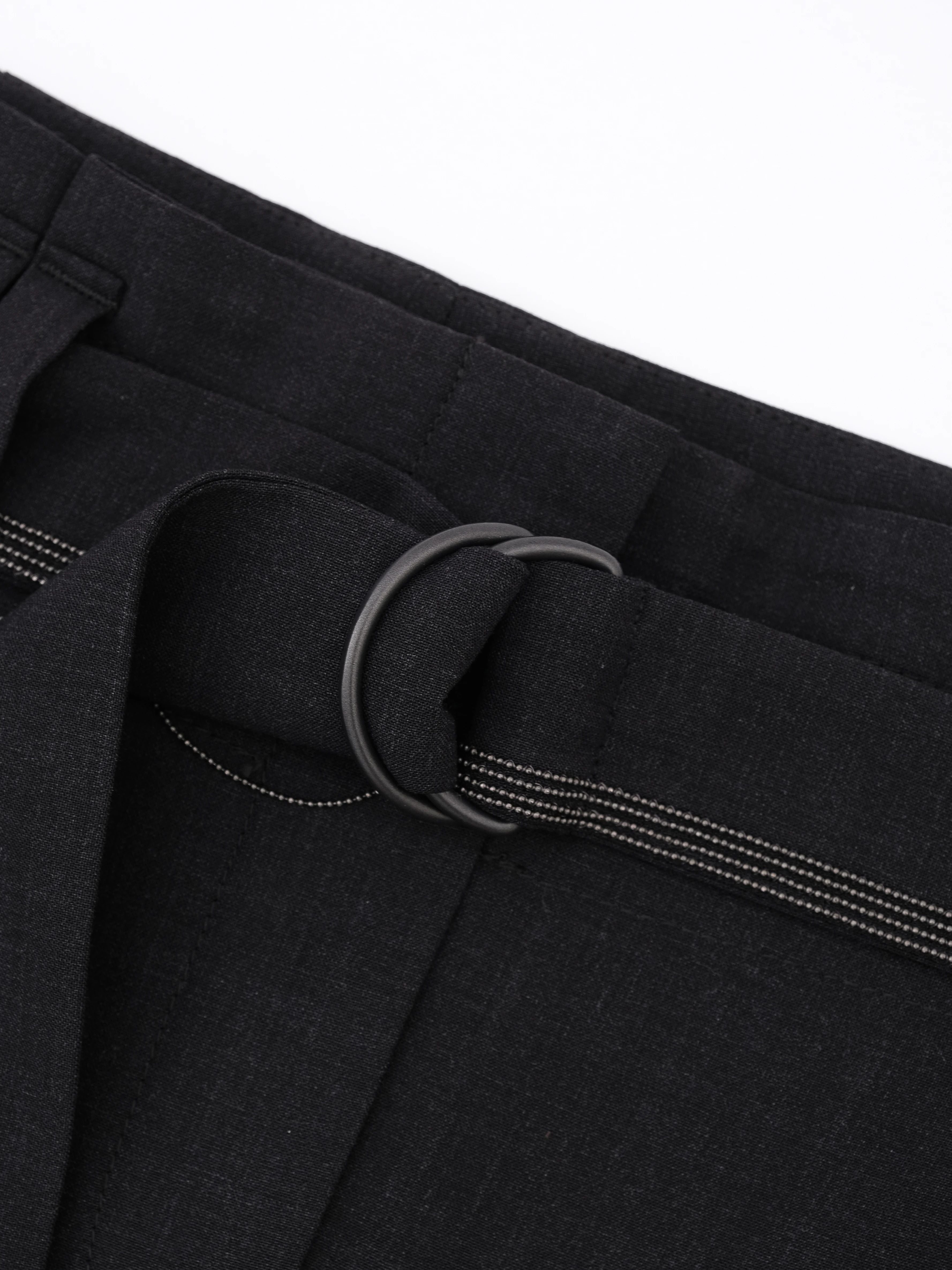 Perfect Brunello Cucinelli Black Wool Pants Size S with Belt