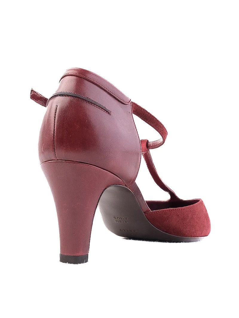 Excellent Bally Red High-Heeled Shoes Genuine Suede Size 37