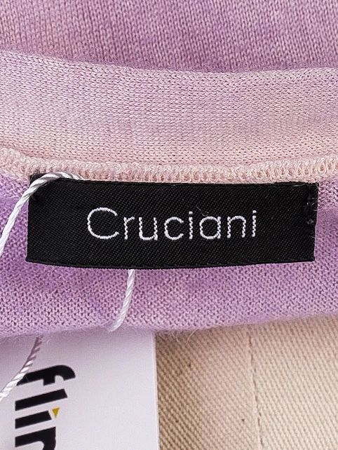 Excellent Cruciani Purple Silk Cardigan Size L V-Neck Long Sleeve