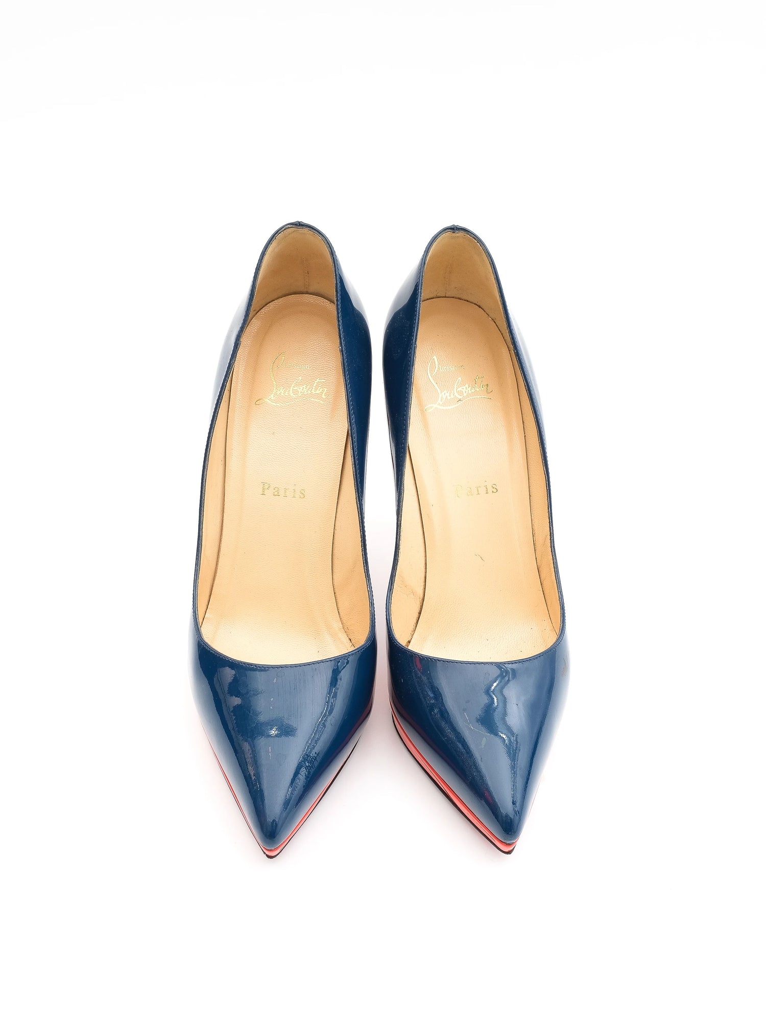 Christian Louboutin Blue Leather High-Heeled Shoes Excellent Condition