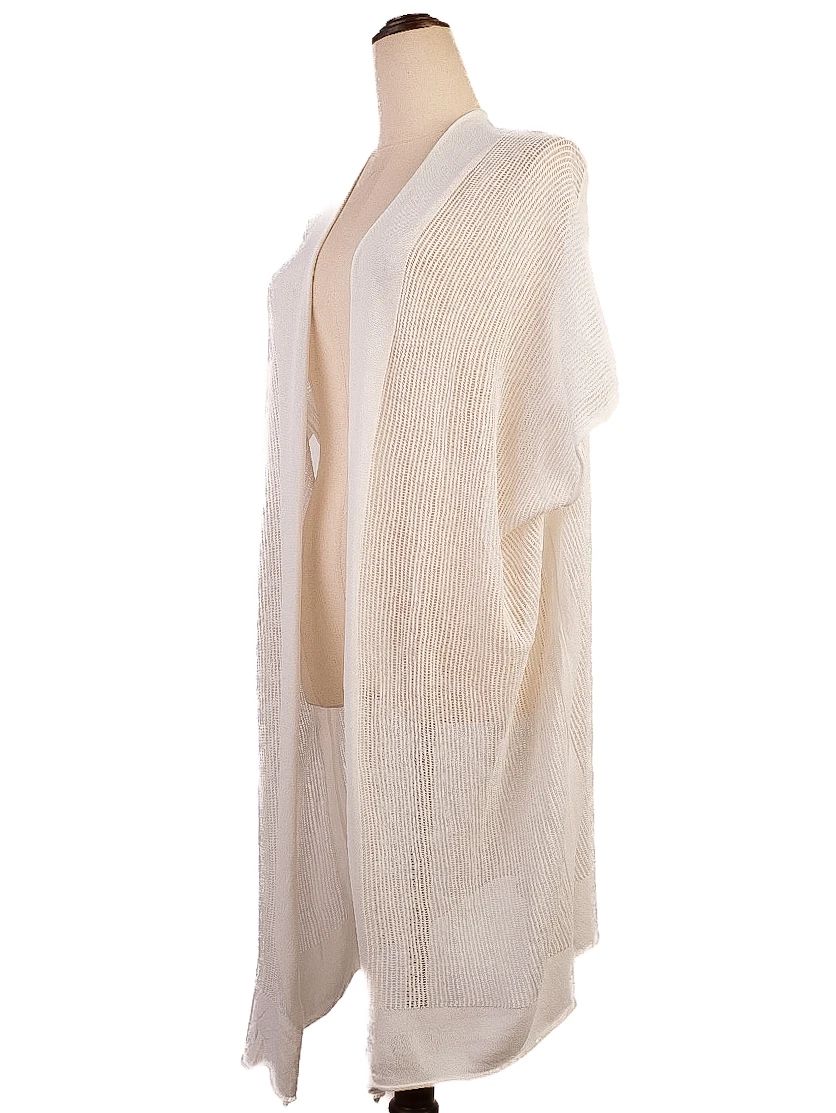 Excellent PierAntonio Gaspari White Open Cardigan Size M Viscose
