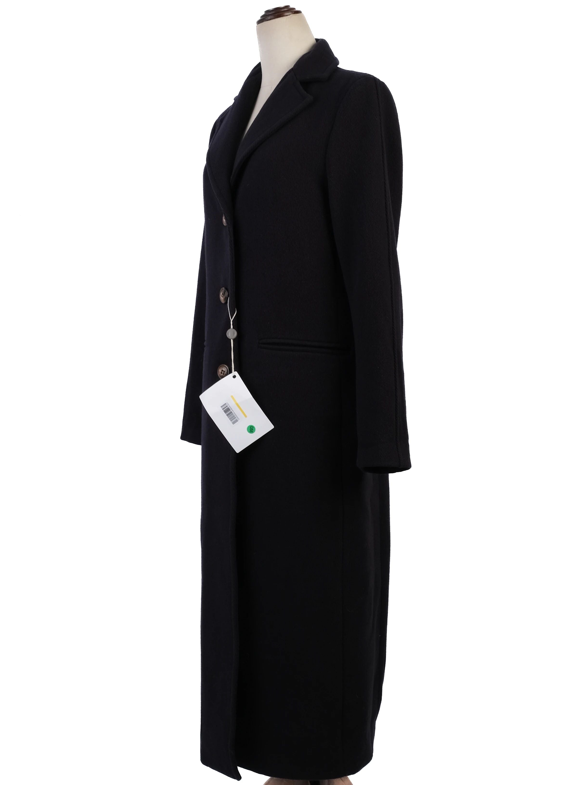 NEW Beatrice B. Long Blue Wool Coat Size S