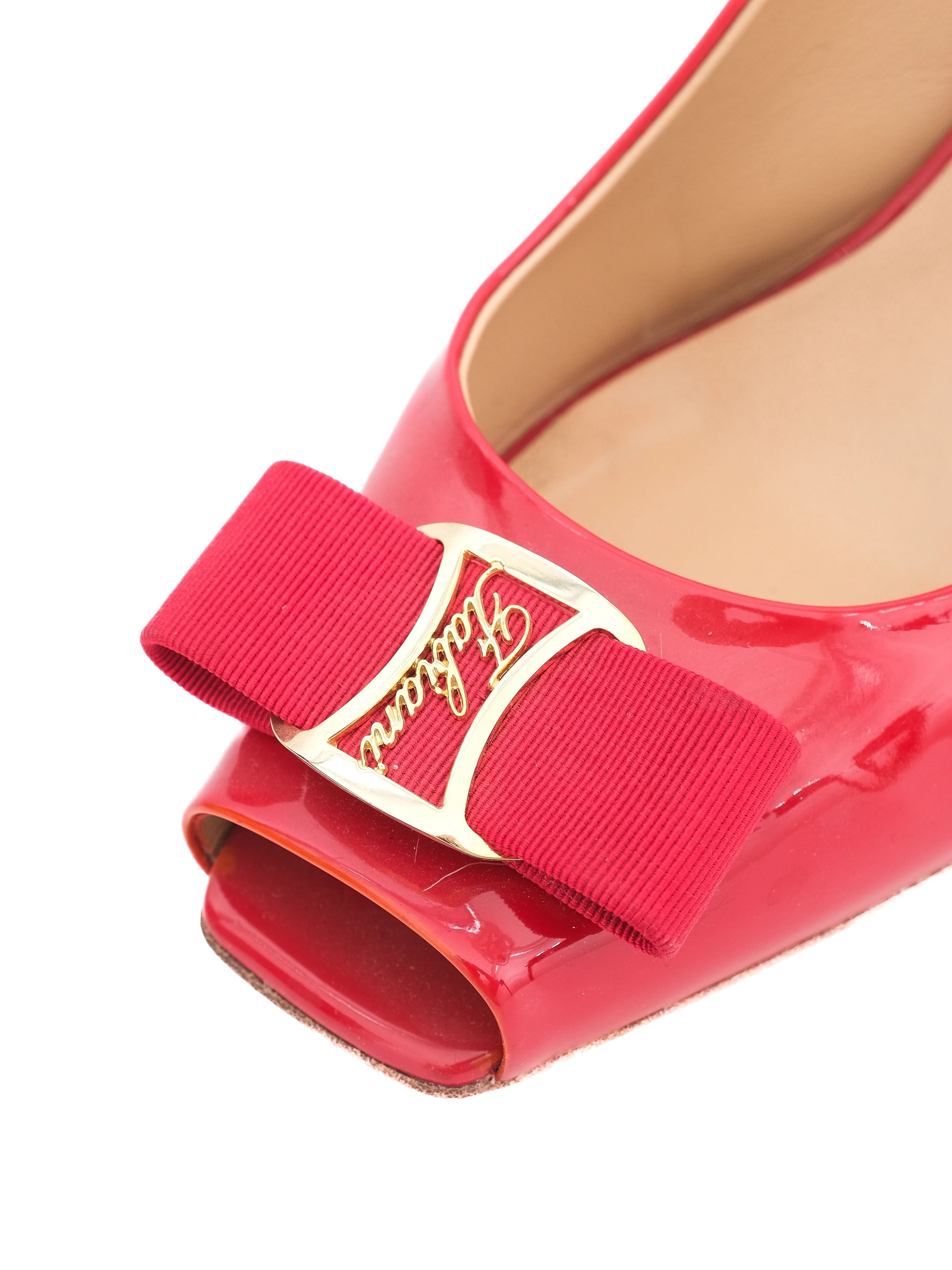 Giovanni Fabiani Red Slingback High-Heeled Shoes Size 40 Excellent