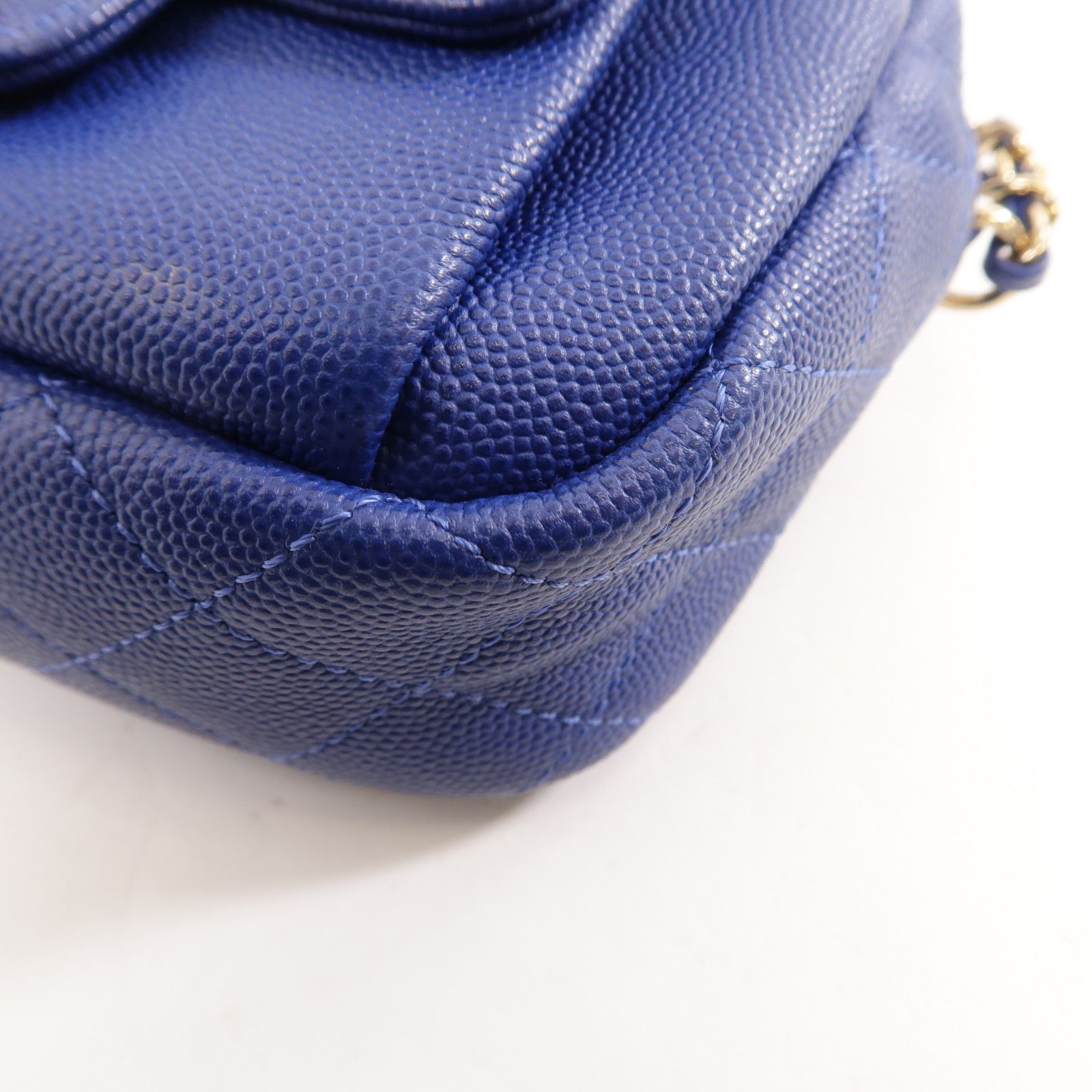 Chanel Caviar Quilted CC Day Camera Case Blue