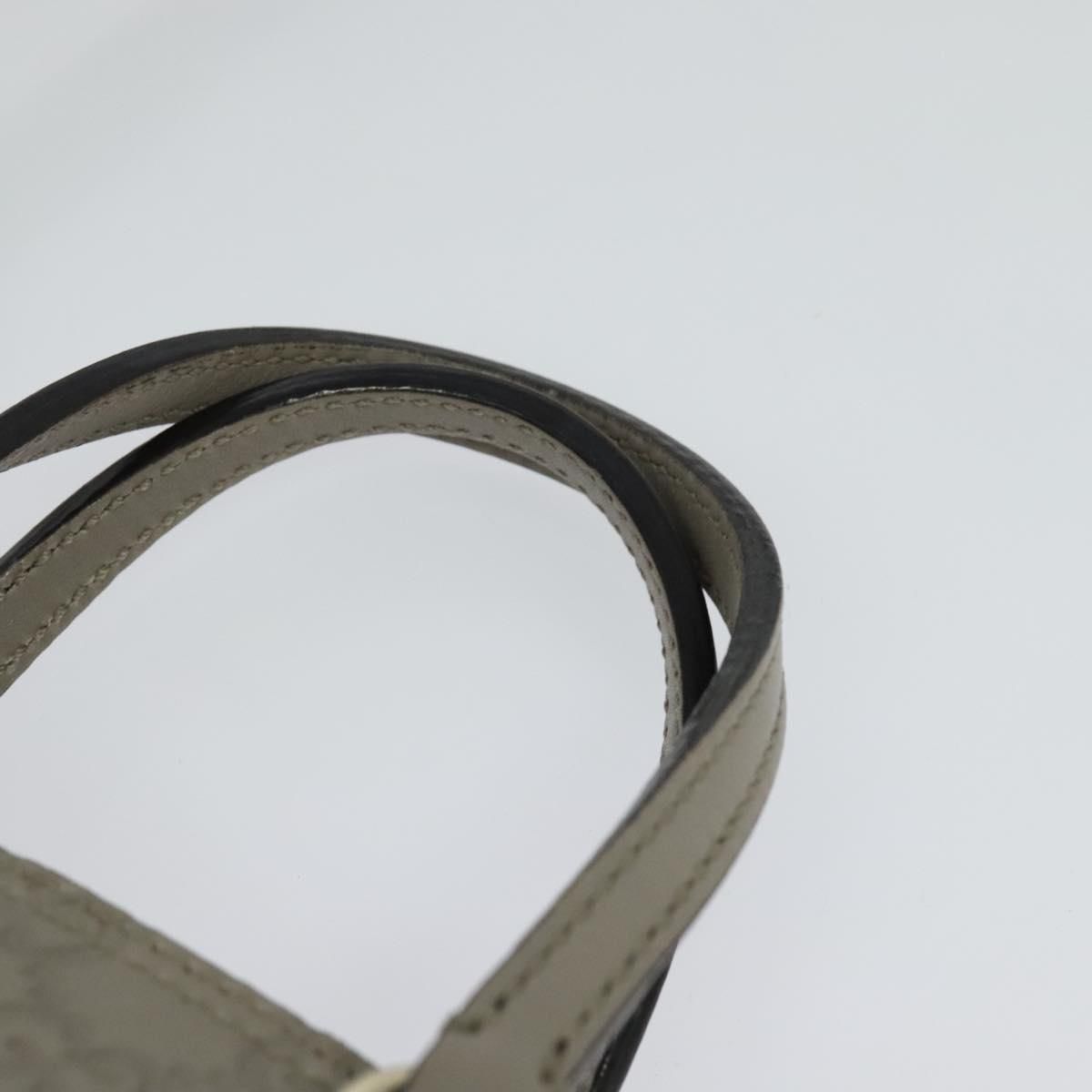 Gucci Gg Canvas Guccissima Hand Bag Leather Gray Gold 353121 Auth