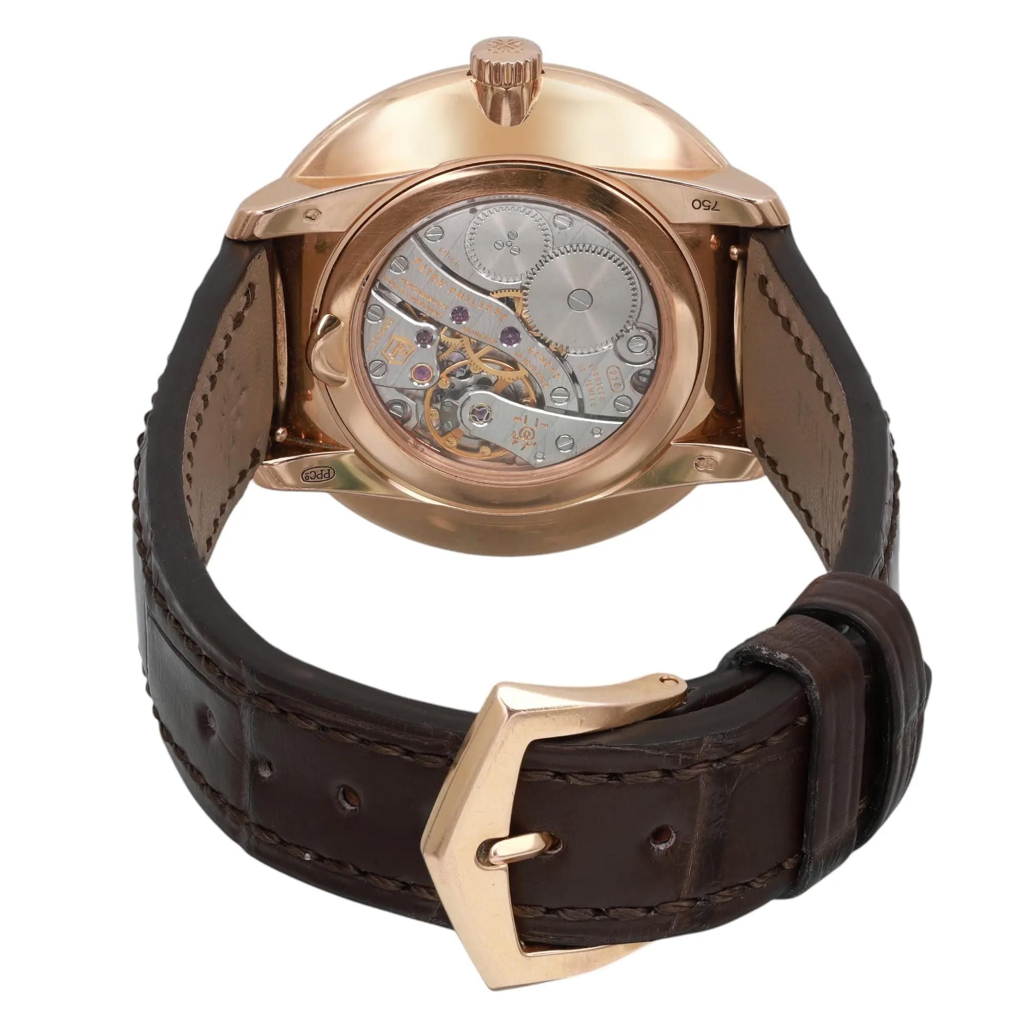 Patek Philippe Calatrava 18k Rose Gold Cream Dial Hand Wind Men Watch 5123R-001
