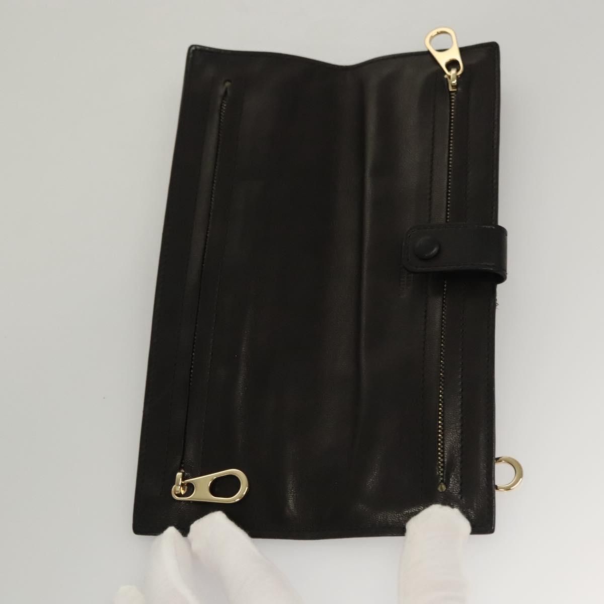 Bottega Veneta Pouch Leather Black Auth