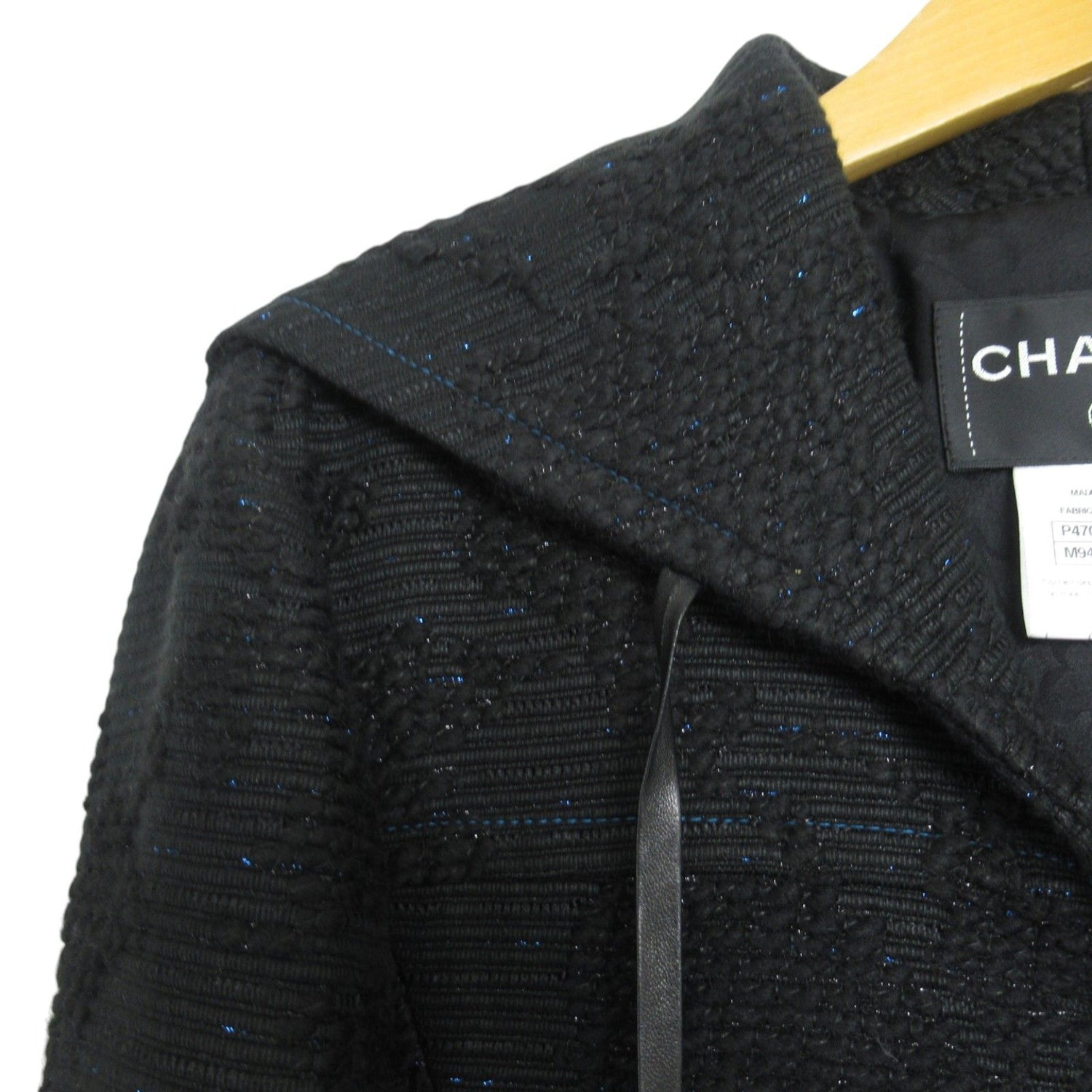 Chanel Black Acrylic Windbreaker Coat P 47025v 34989