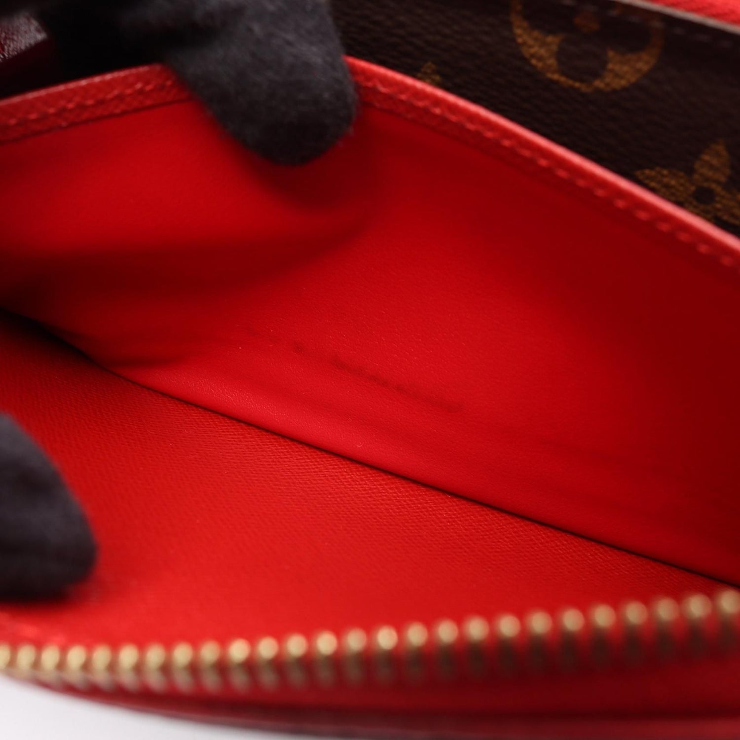 Louis Vuitton Zippy Wallet Retiro Cerise Brown Red Around Long Wallet M 61854