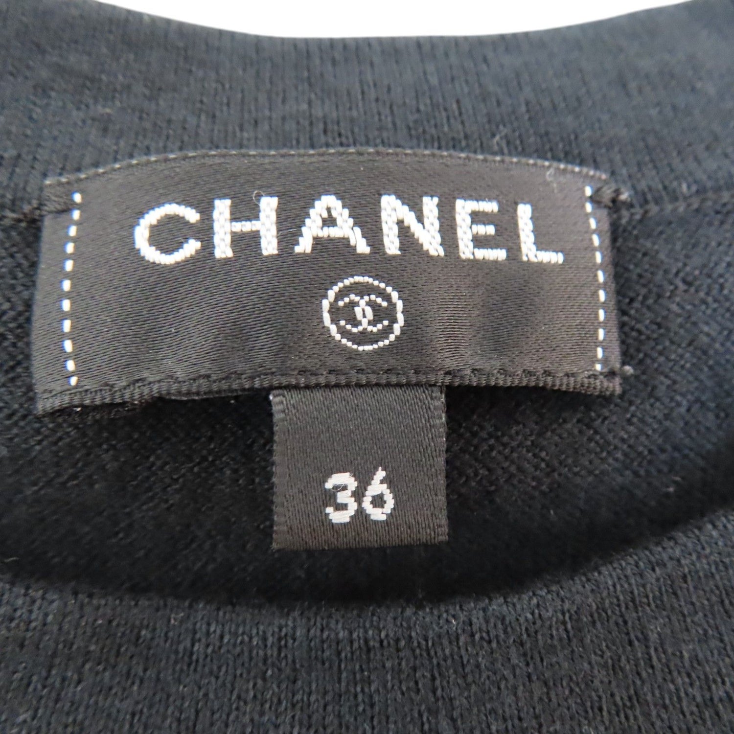 Chanel Short Sleeve T-shirt Black Cotton 36