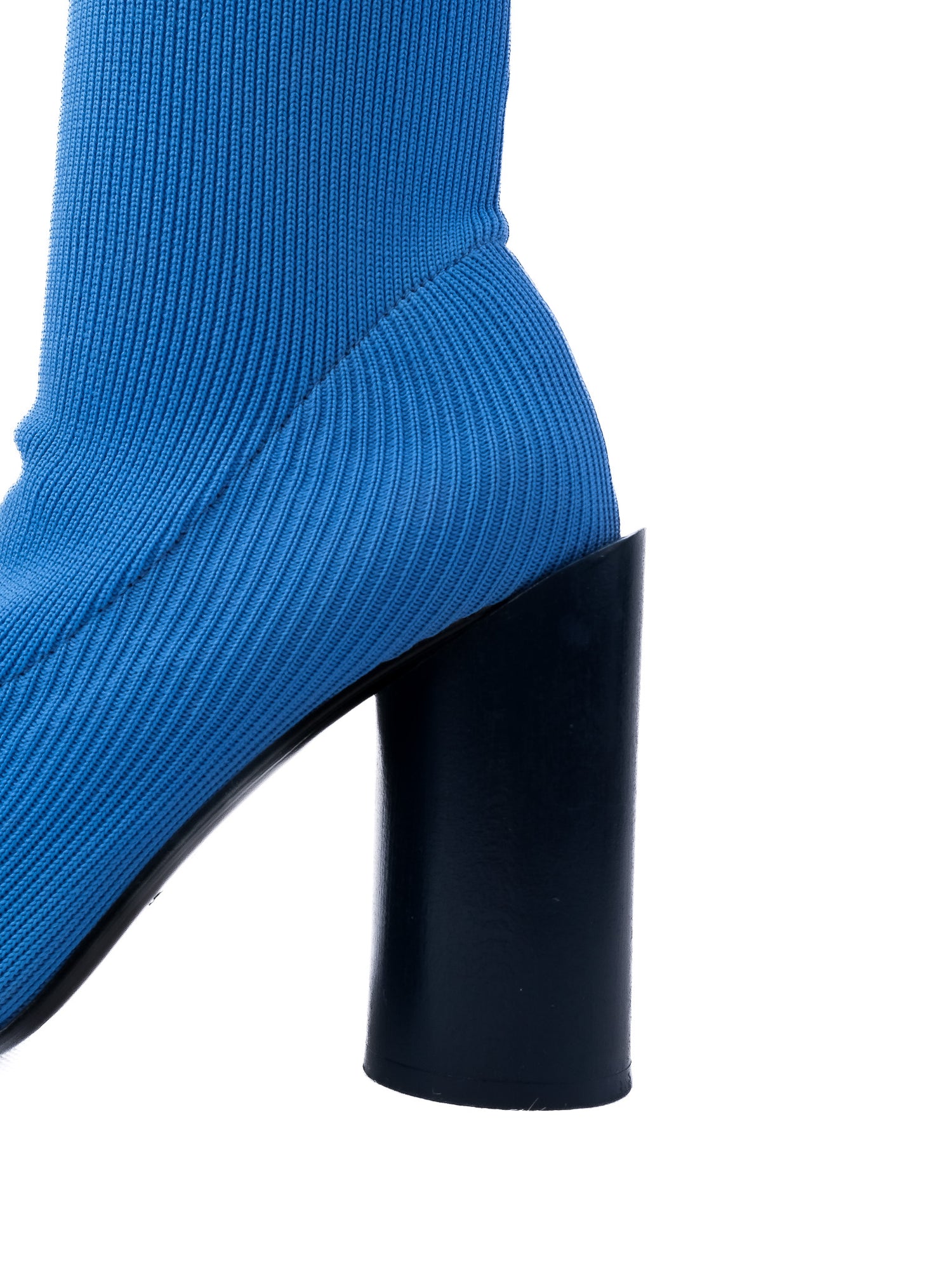 Perfect Toga Blue Textile Sock-Style Boots Size 40 with Chunky Heel