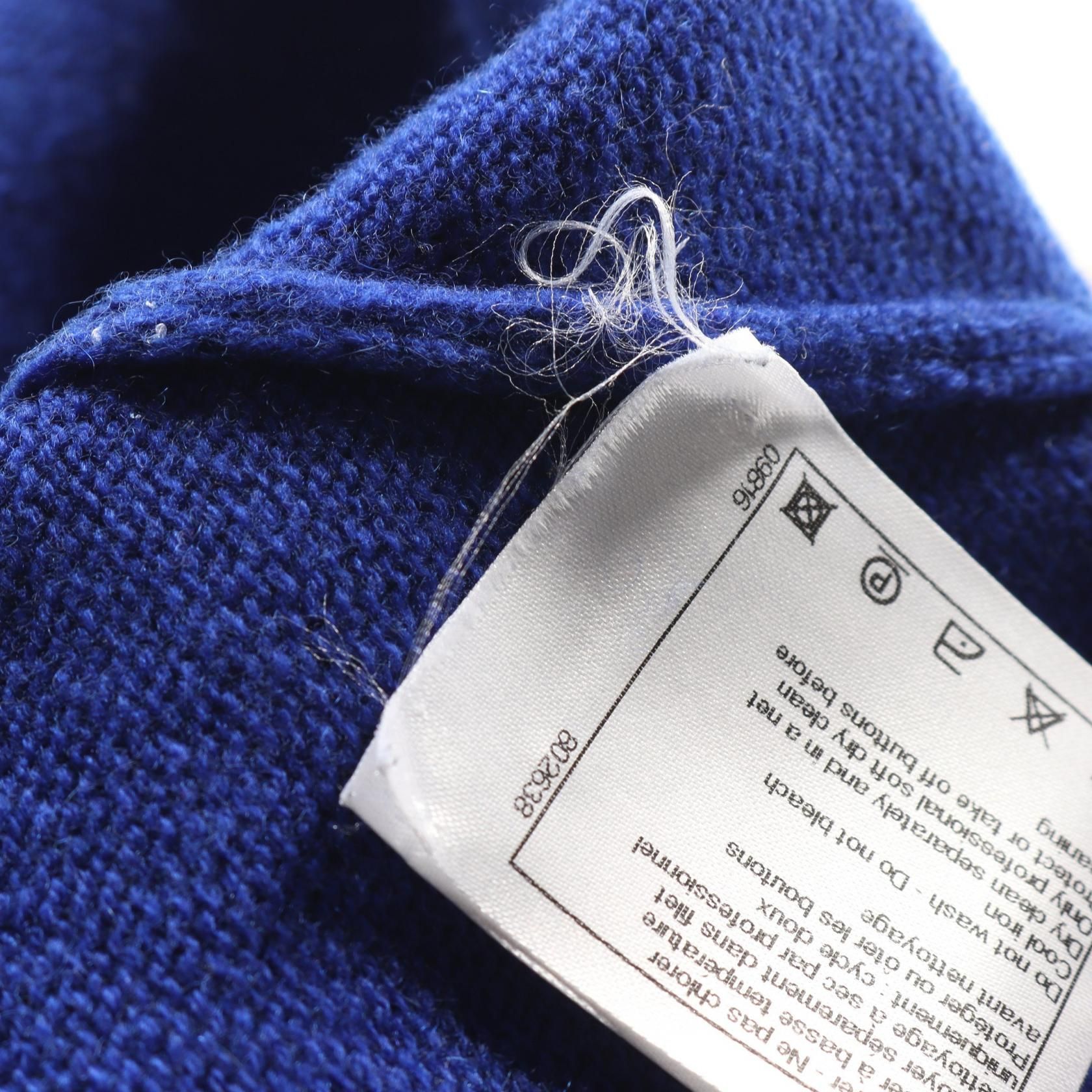 Chanel Coco Mark Button Dress P 44445k 04654 Cashmere Blue 38
