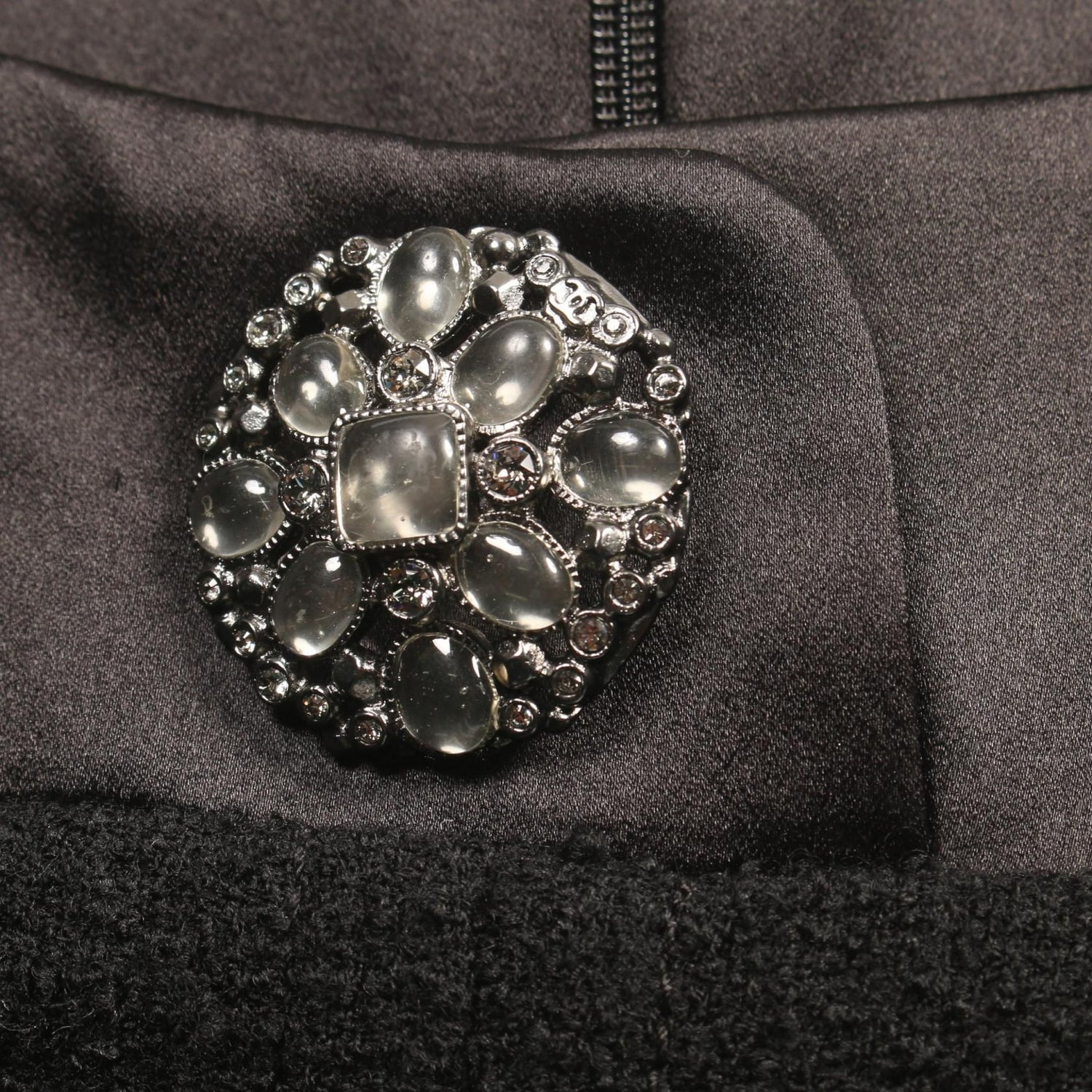 Chanel Black Bijoux Dress Wool Silk P 52338w 05713