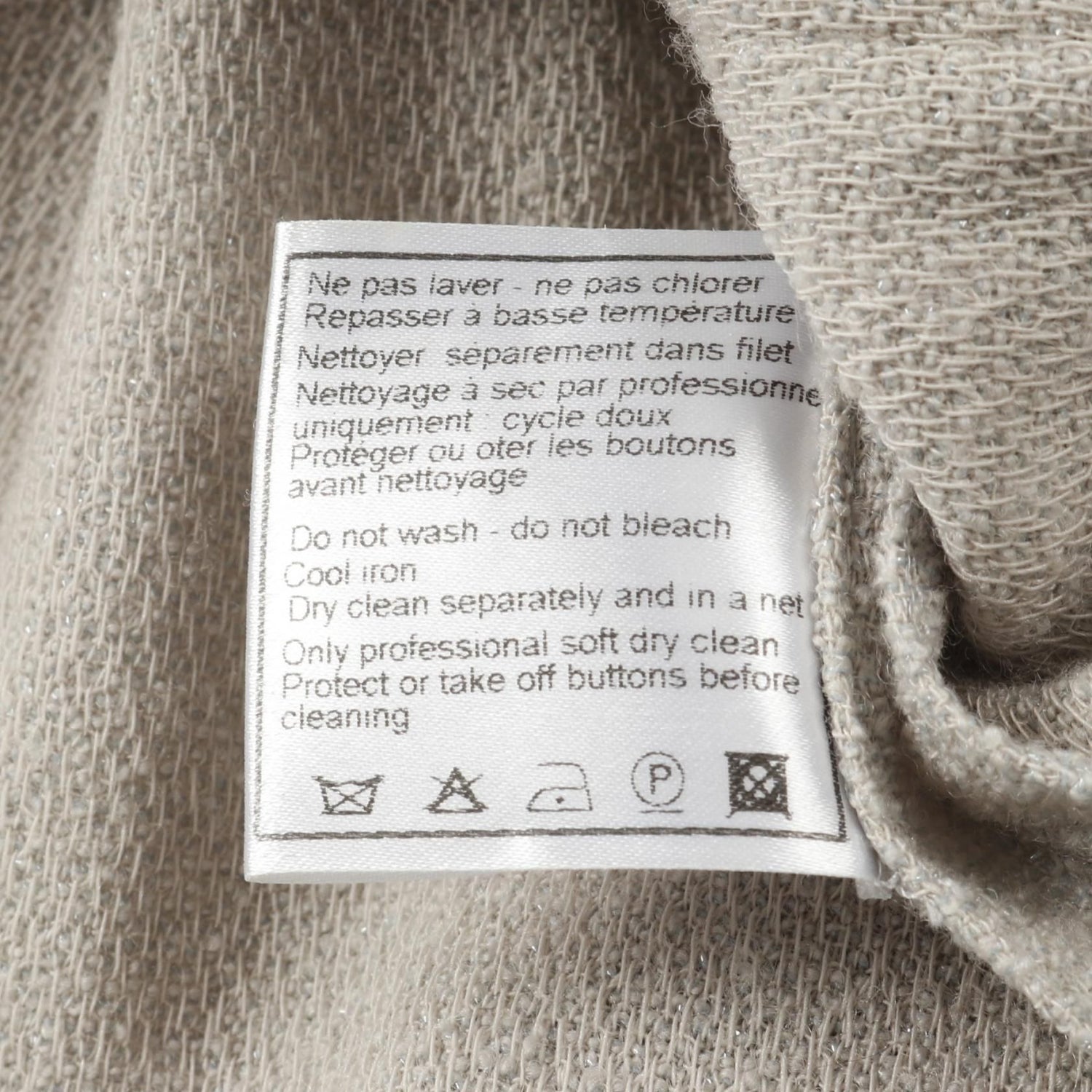 Chanel Gray Coco Button Blouse Wool Nylon P 32246