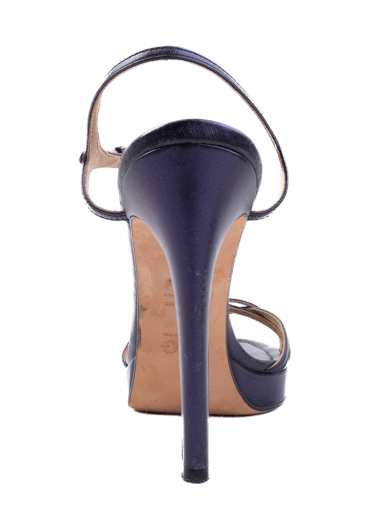 Excellent Dolce Gabbana Blue Leather High-Heeled Sandals Size N/A