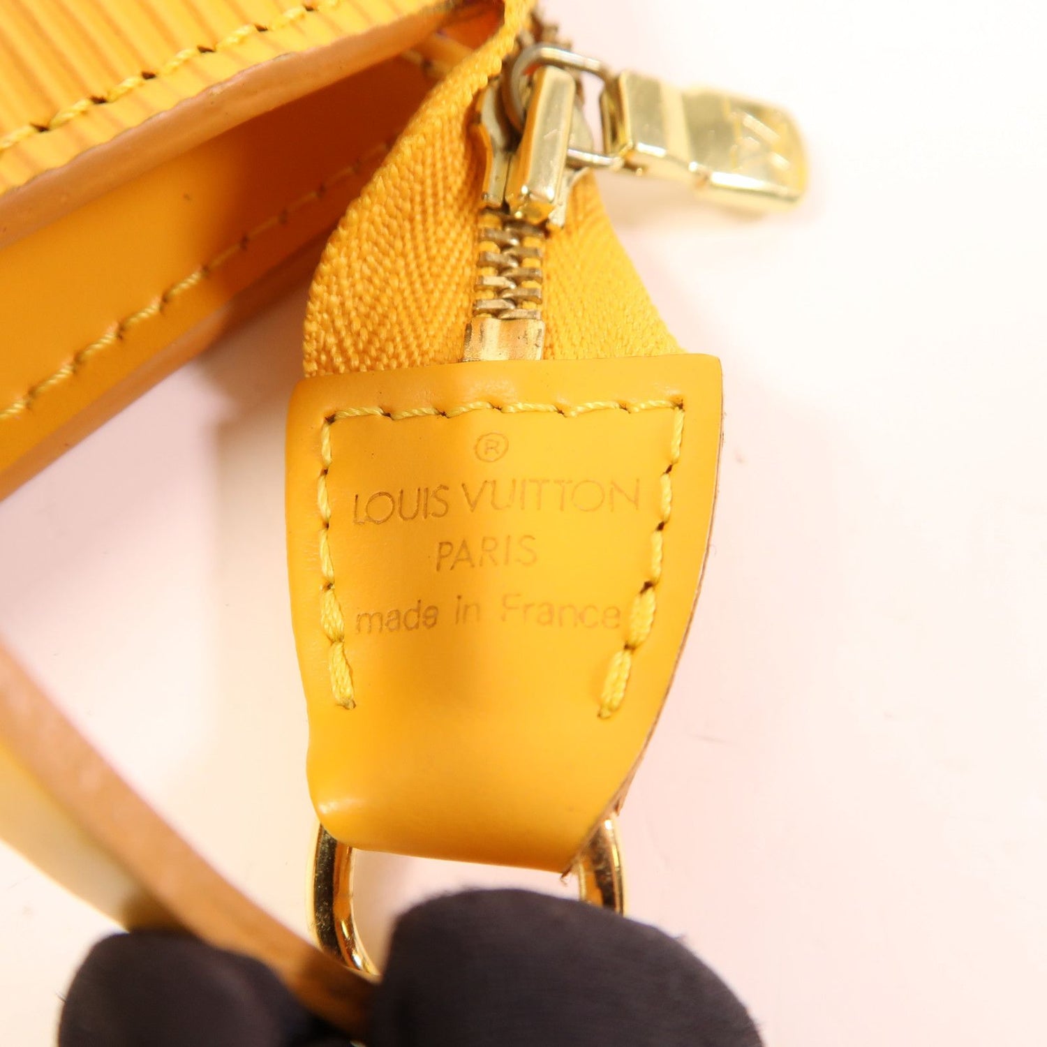Louis Vuitton Epi Pochette Accessoires Pouch Kinpaku Handmade Bag Yellow Handbag M 5294a