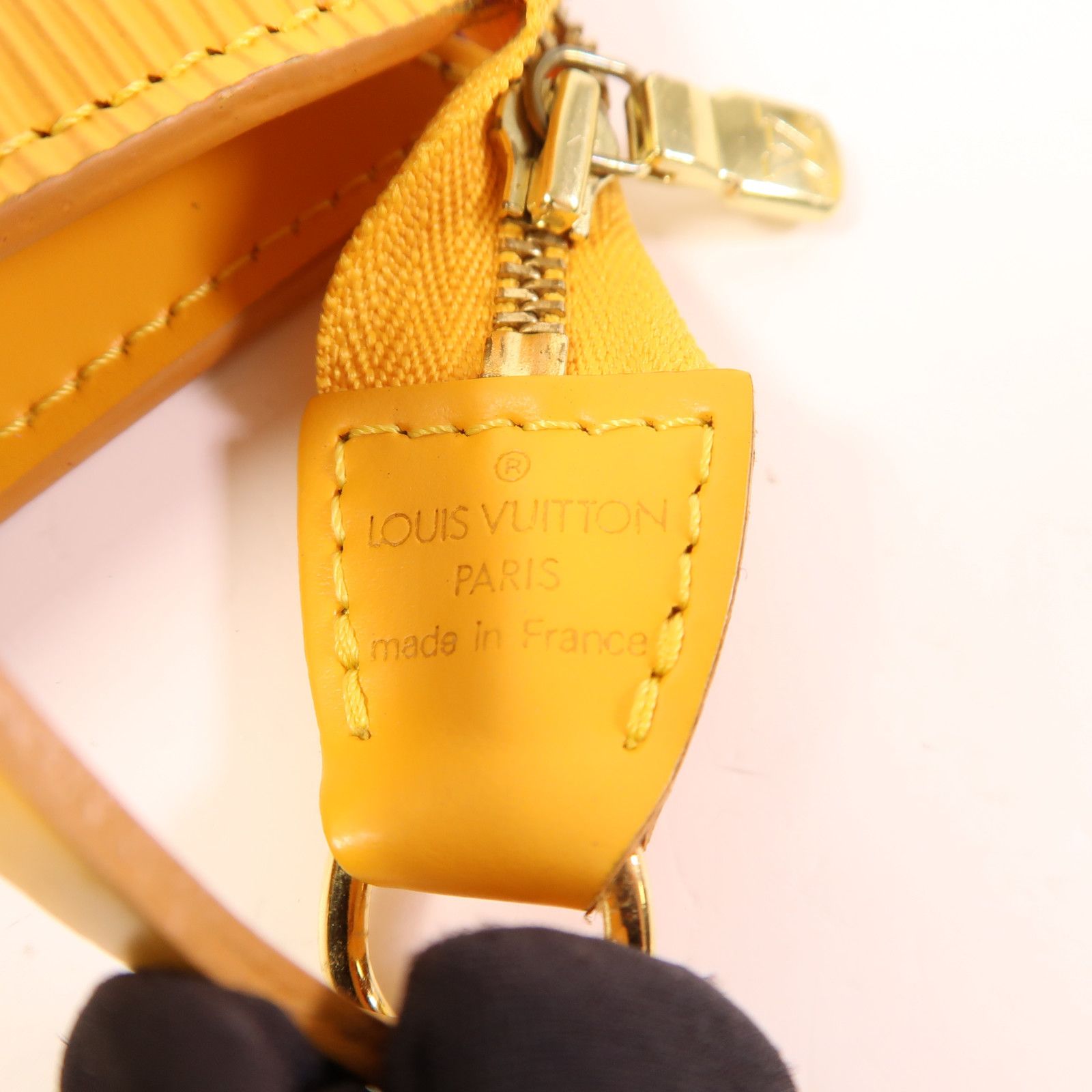 Louis Vuitton Epi Pochette Accessoires Pouch Kinpaku Handmade Bag Yellow Handbag M 5294a