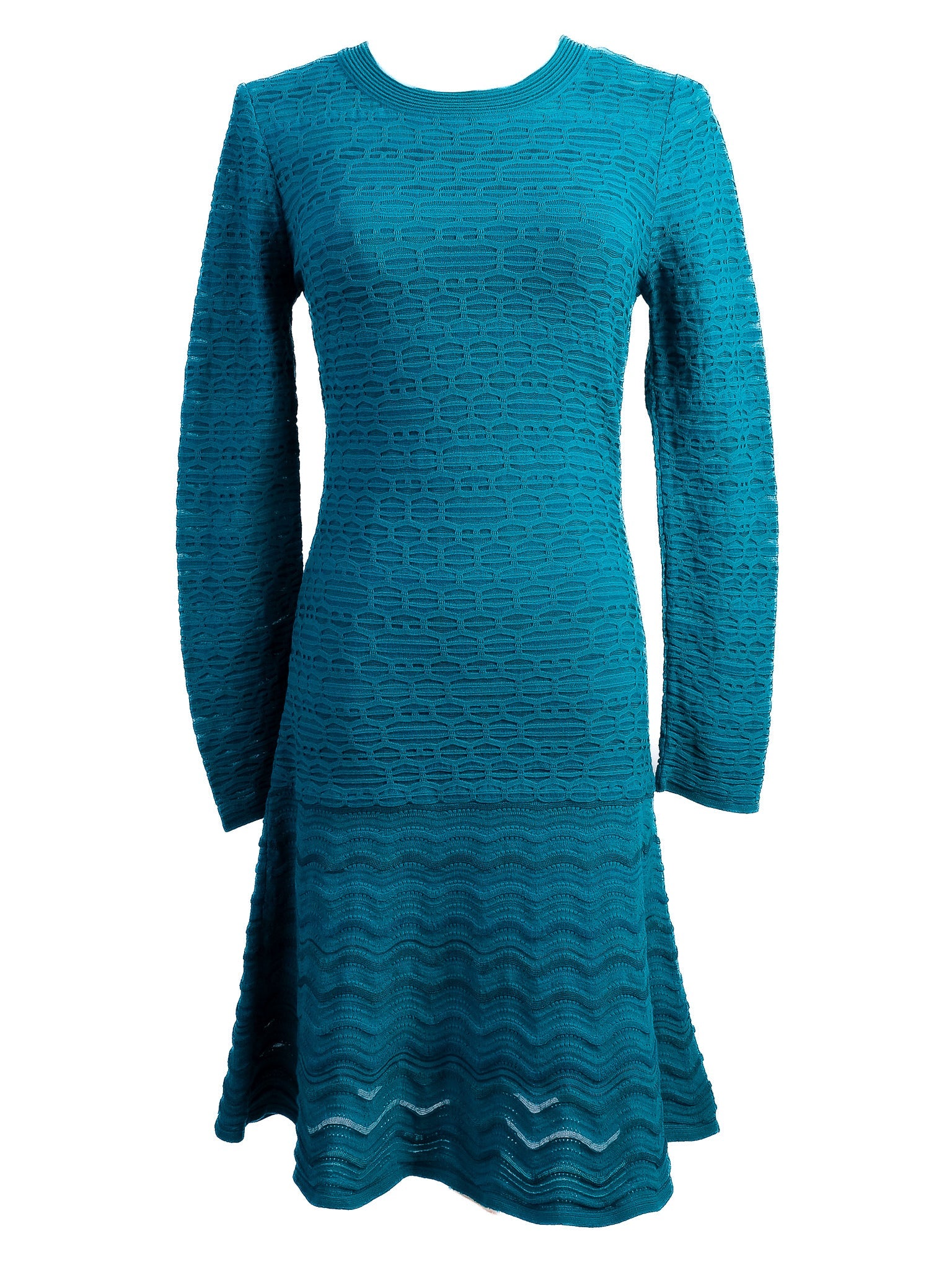 Excellent Missoni Green Viscose Dress Size L with Long Sleeves